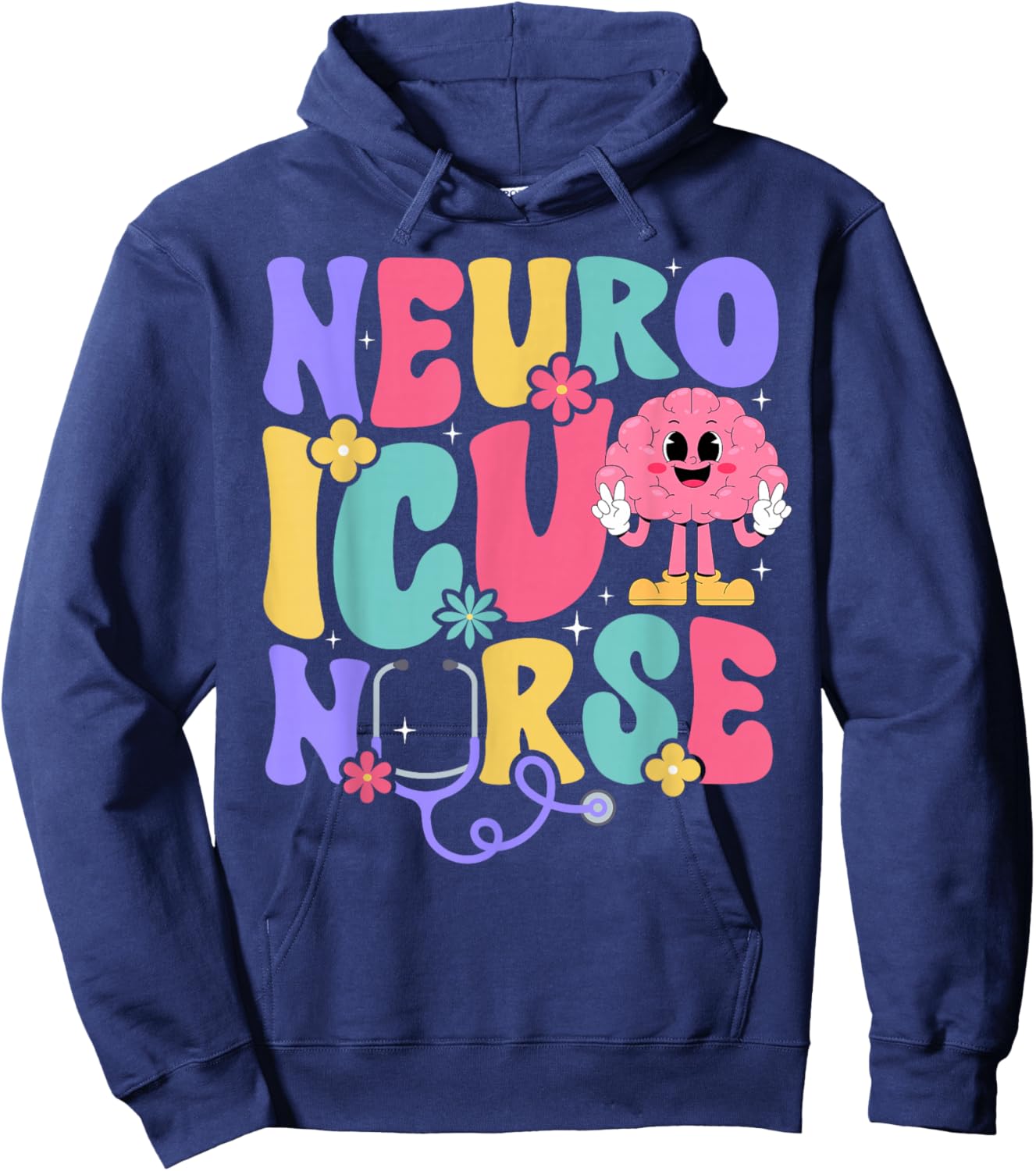 Groovy Neuro ICU Nurse Neurology ICU Nurse Neuro ICU Nursing Hoodie - Hoodie | Navy