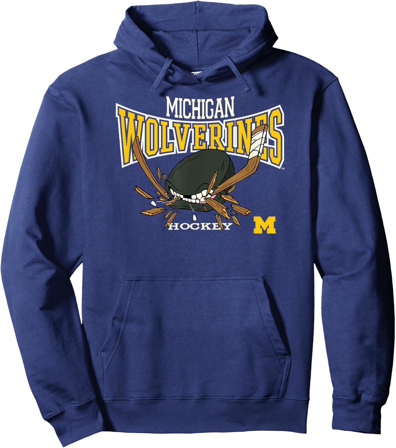 Michigan Wolverines Hockey Bite Navy Officially Licensed Hoodie - Hoodie | Navy