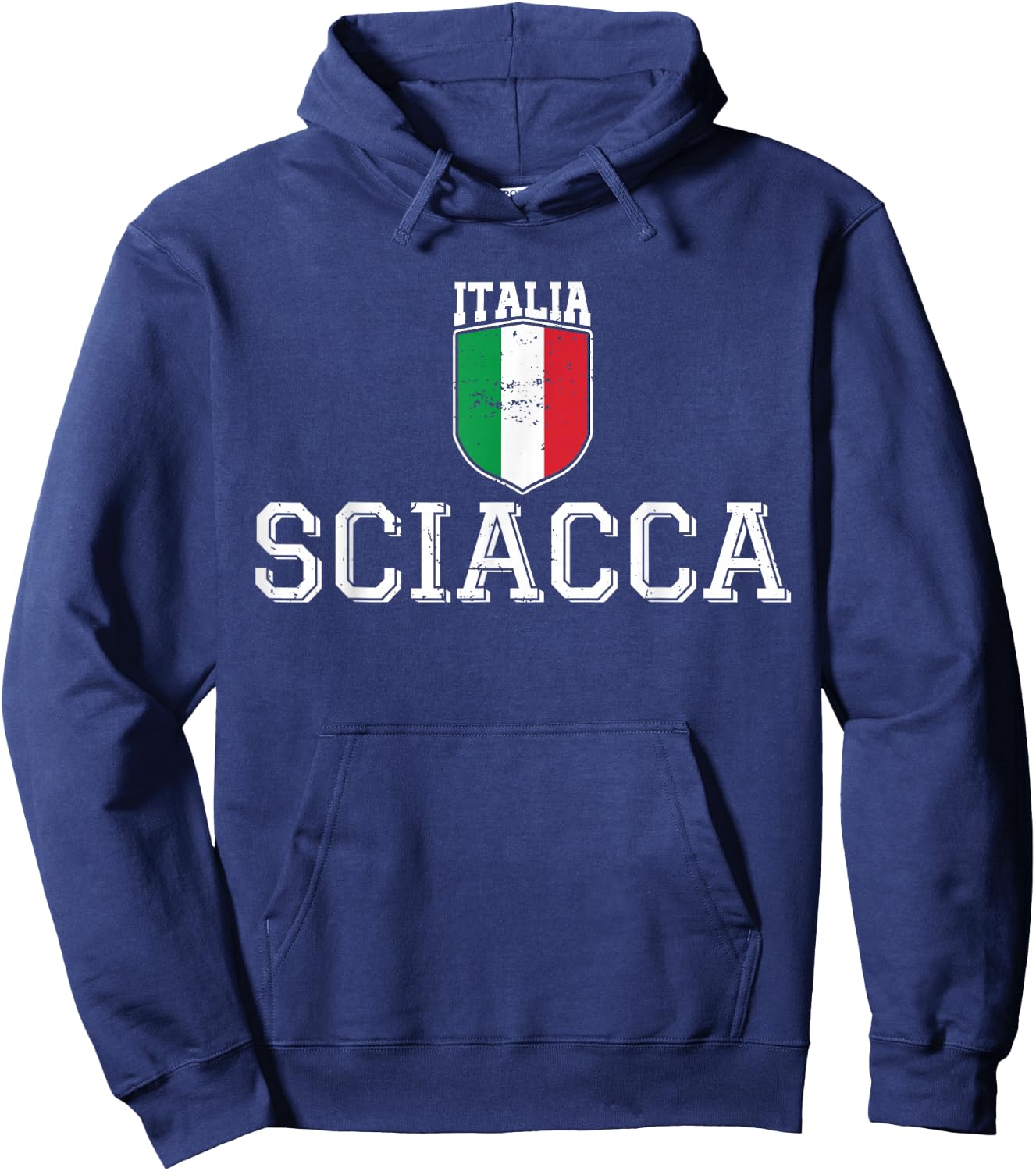 Sciacca Sicily Italia Italy Flag Sicilian Distressed Hoodie - Hoodie | Navy