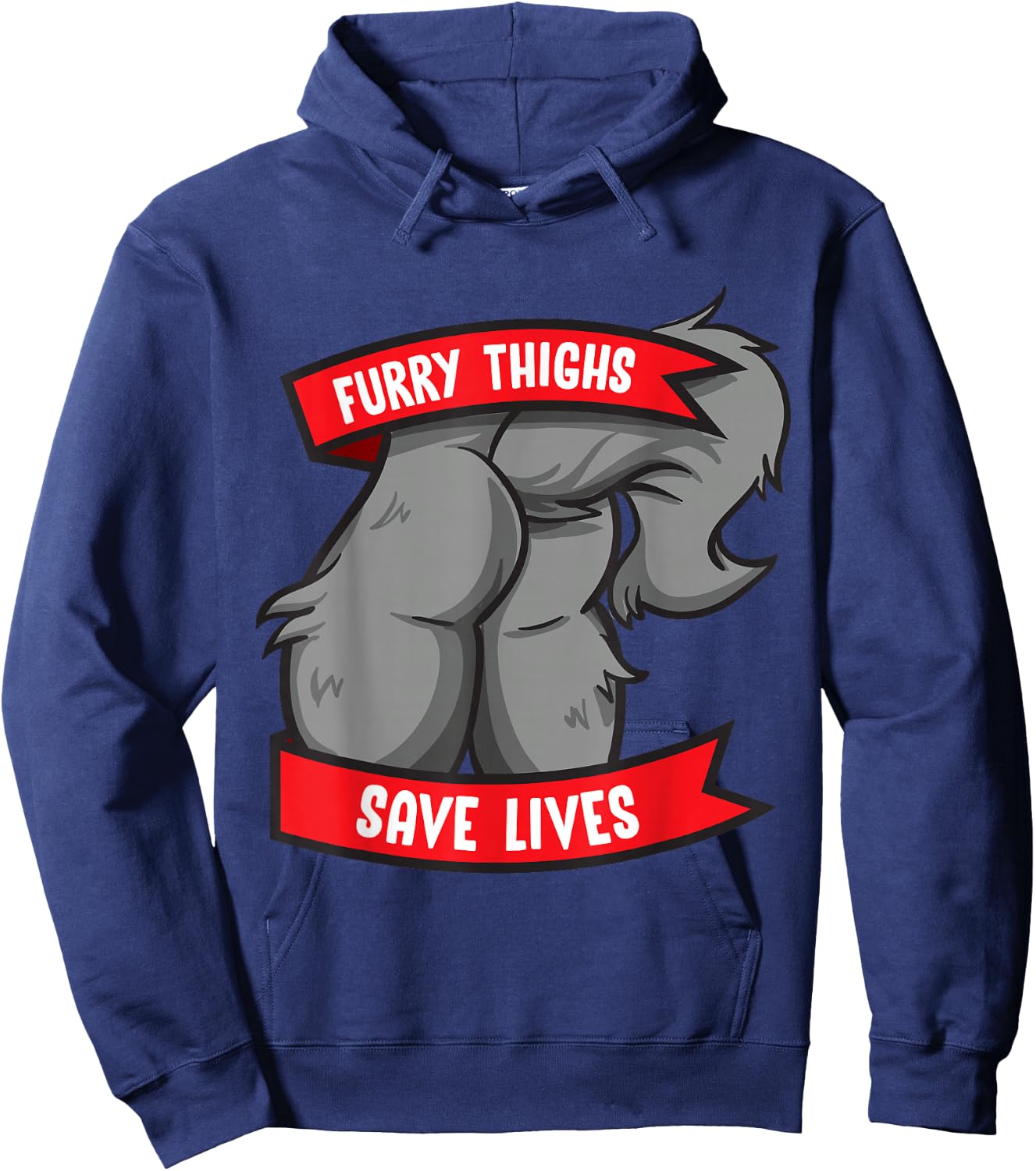 Wolf Furry Thighs Save Lives Proud Furry Pride Fandom Hoodie - Hoodie | Navy
