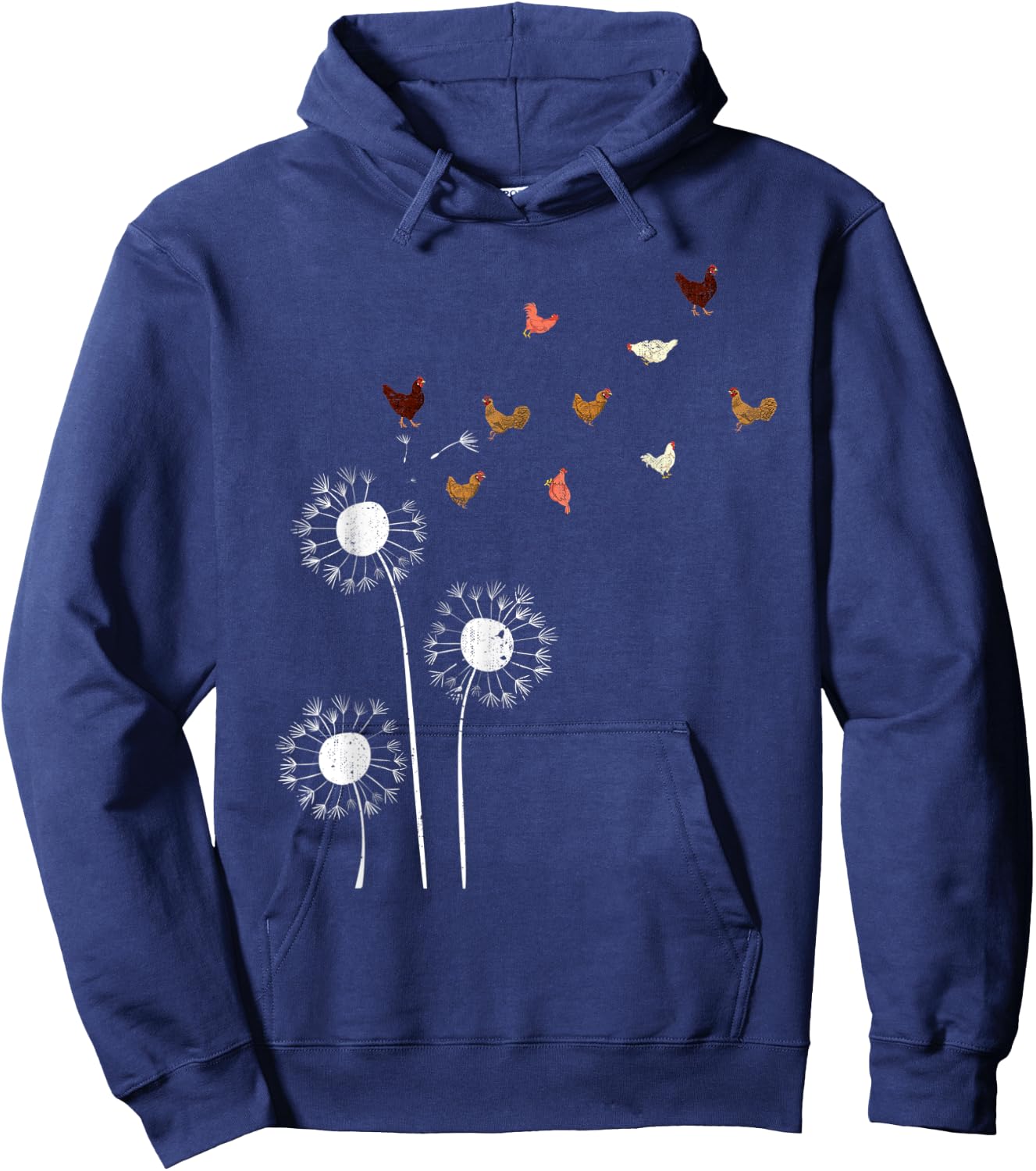 Poultry Farm Animal Farming Farmer Bird Dandelion Chicken Hoodie - Hoodie | Navy