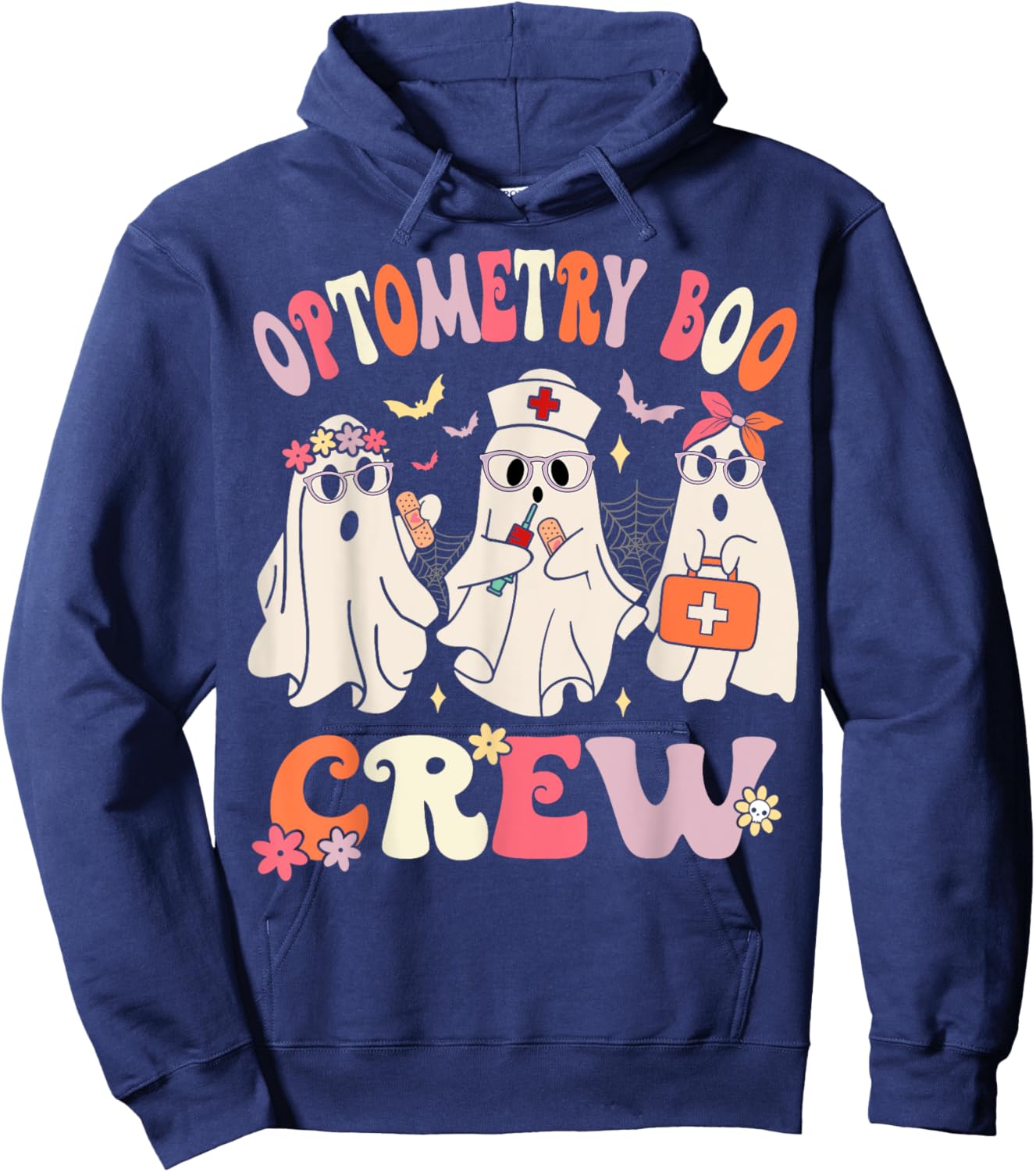 Optometry Boo Crew Optometrist Halloween Eye Doctor Funny Hoodie - Hoodie | Navy