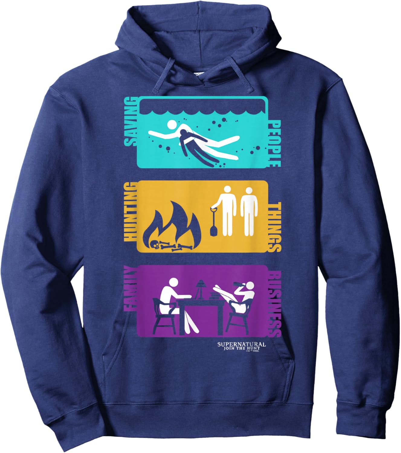 Supernatural Saving People Hunting Things Family Business Hoodie - Hoodie | Navy