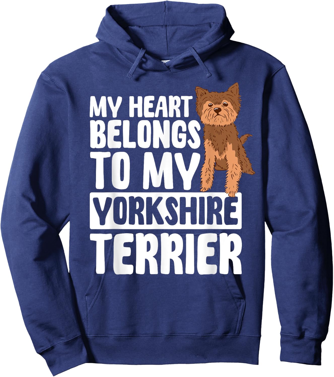 Yorkshire Terrier Heart Yorkie British Dog Breed Fur Parent Men Women Hoodie - Hoodie | Navy
