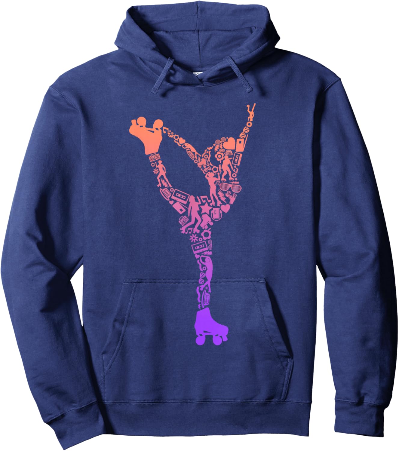 Roller Skates Roller Skates Symbols Girls Roller Skates Hoodie - Hoodie | Navy