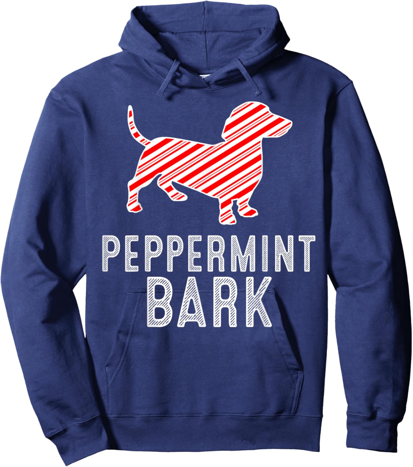 Dachshund Peppermint Bark Christmas Dog Lover Xmas Season Hoodie - Hoodie | Navy