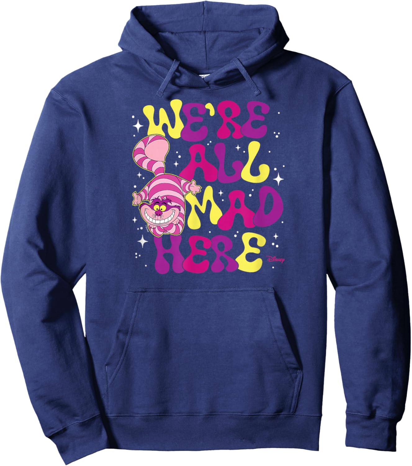 Alice in Wonderland - Cheshire Cat We're All Mad Here Hoodie - Hoodie | Navy