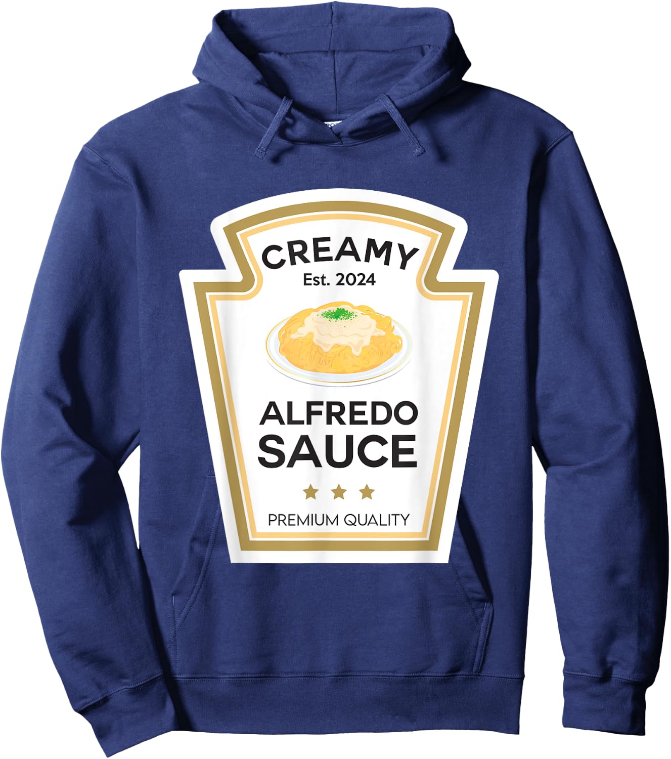 Creamy Alfredo Sauce Condiment With Jesus Christian Family Hoodie - Hoodie | Navy