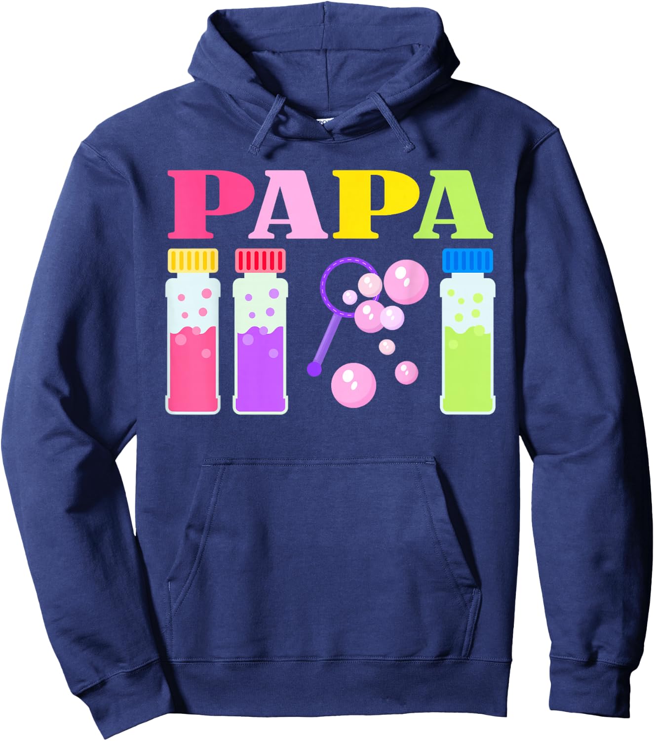 Papa Wands Bubble Themed Birthday Family Party Matching Hoodie - Hoodie | Navy