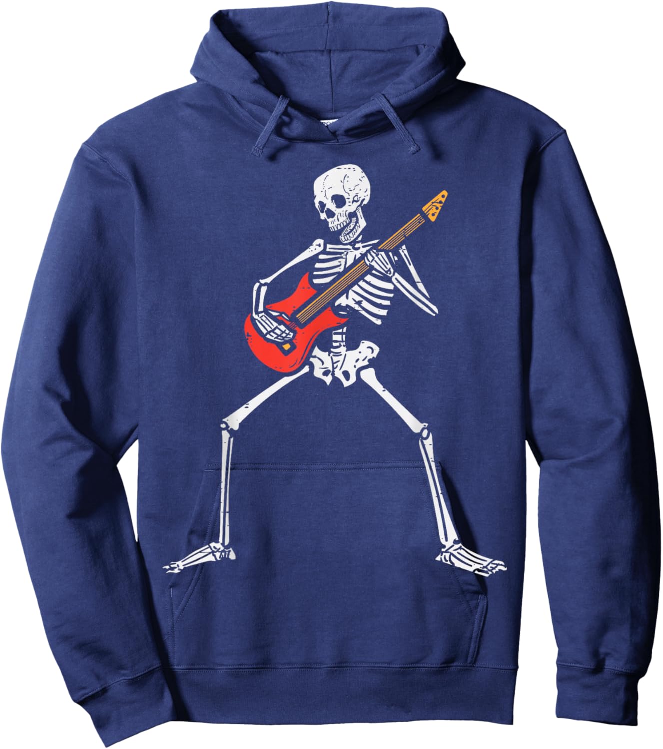 Halloween Skeleton Rocker Guitar Punk Rock Costume Men Women Hoodie - Hoodie | Navy