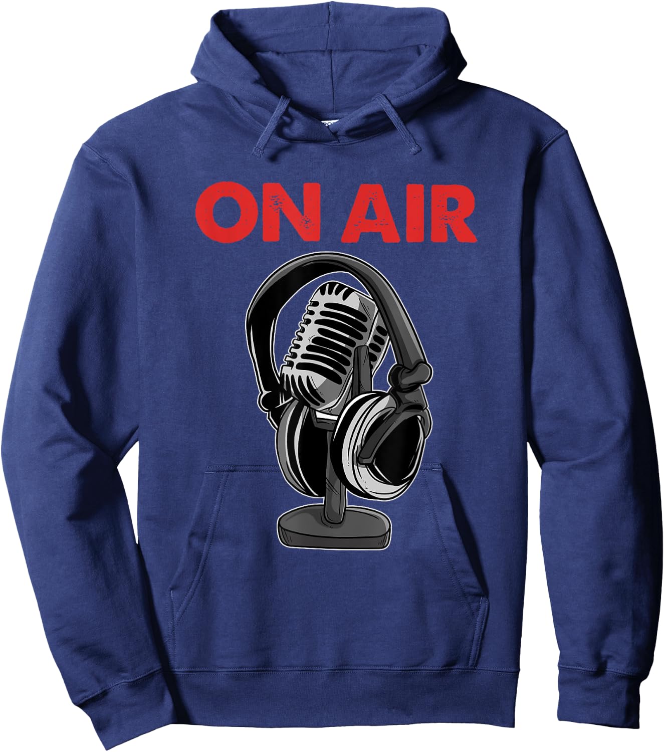 On Air Podcast Microphone Radio Show Host Music DJ Hoodie - Hoodie | Navy