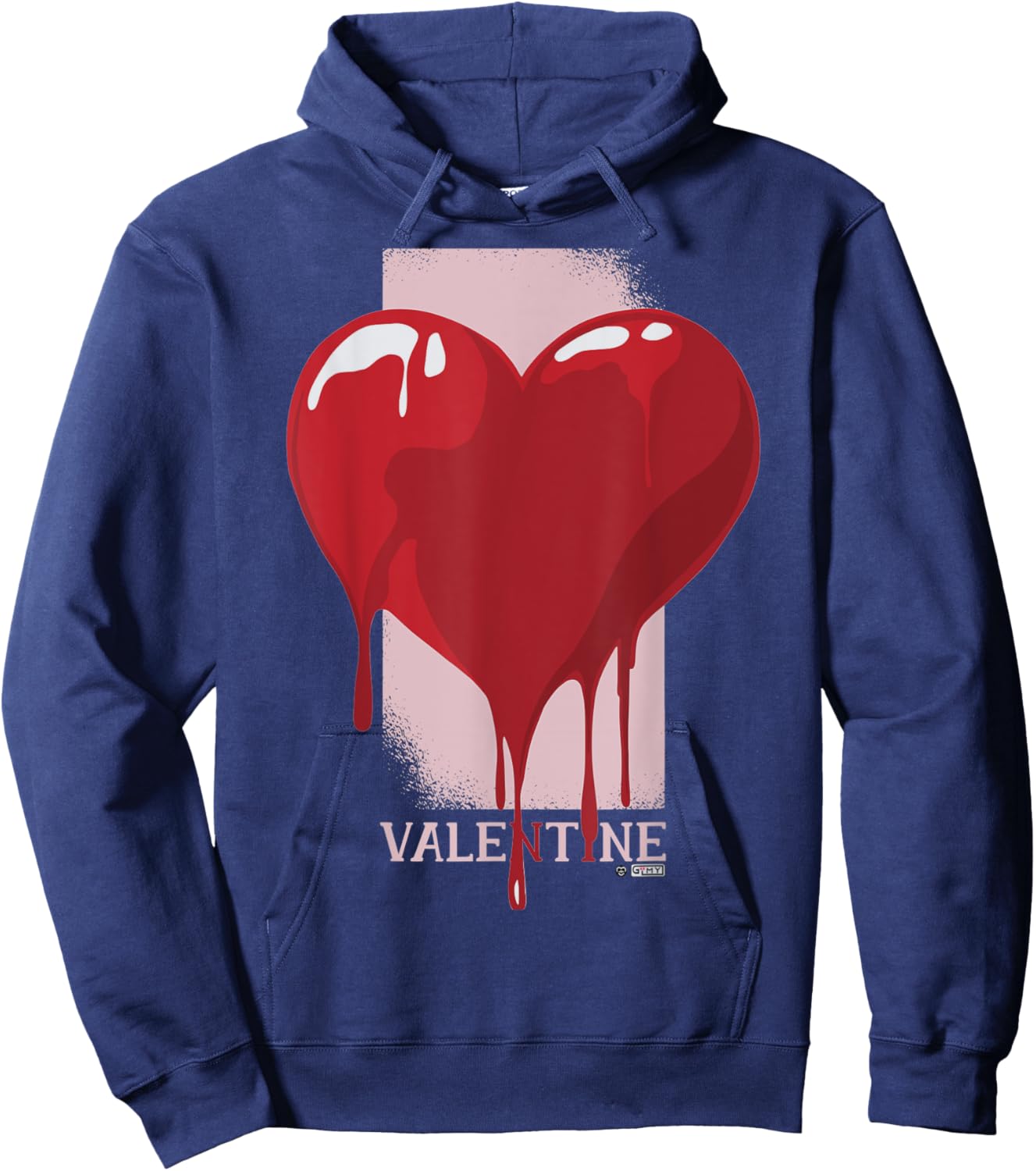 Bleeding Valentine Heart, Anti Valentine Heart, Bloody Heart Hoodie - Hoodie | Navy