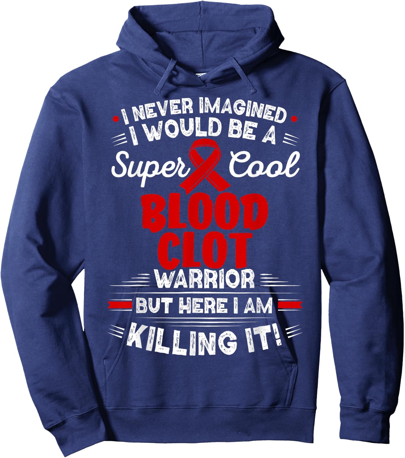 Thrombus Cool Blood Clot Warrior Blood Clot Awareness Hoodie - Hoodie | Navy