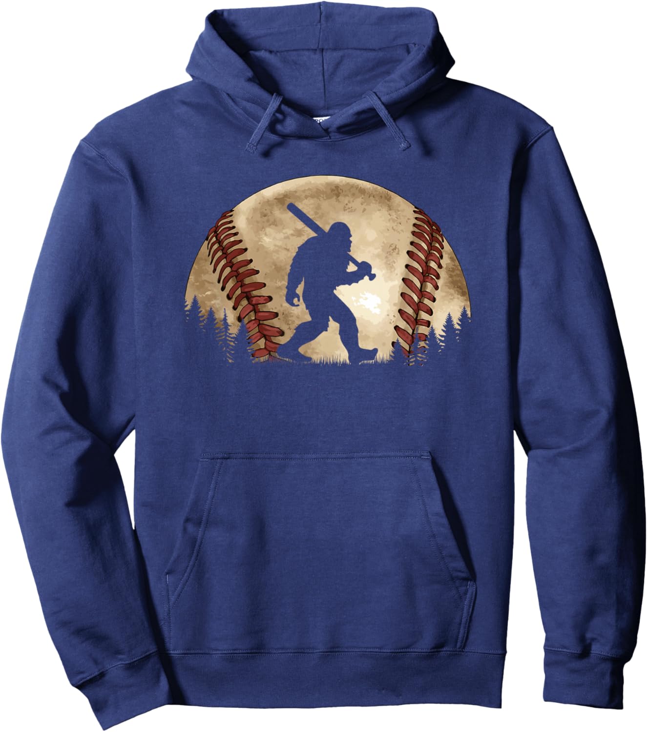 Funny Bigfoot Baseball Sasquatch Hoodie - Hoodie | Navy