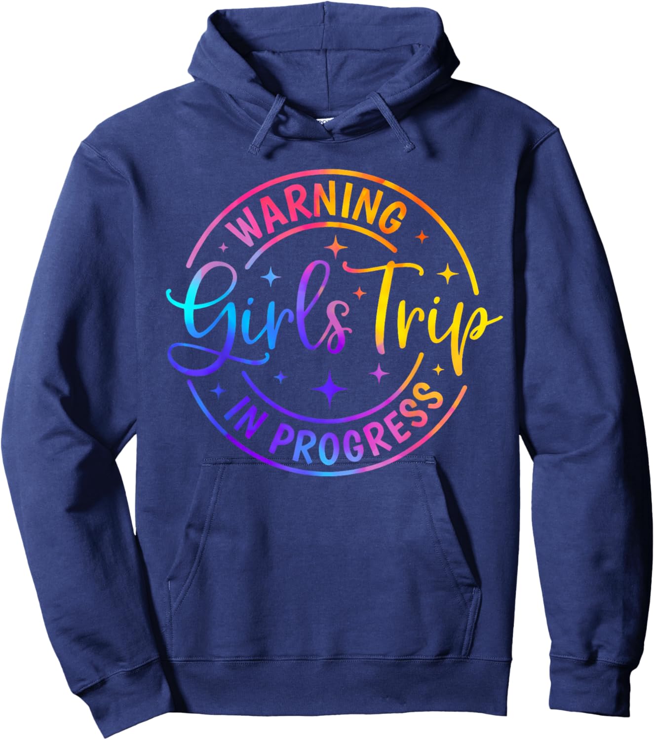 Girls Trip Warning In Progress Besties Trip Summer Vacation Hoodie - Hoodie | Navy