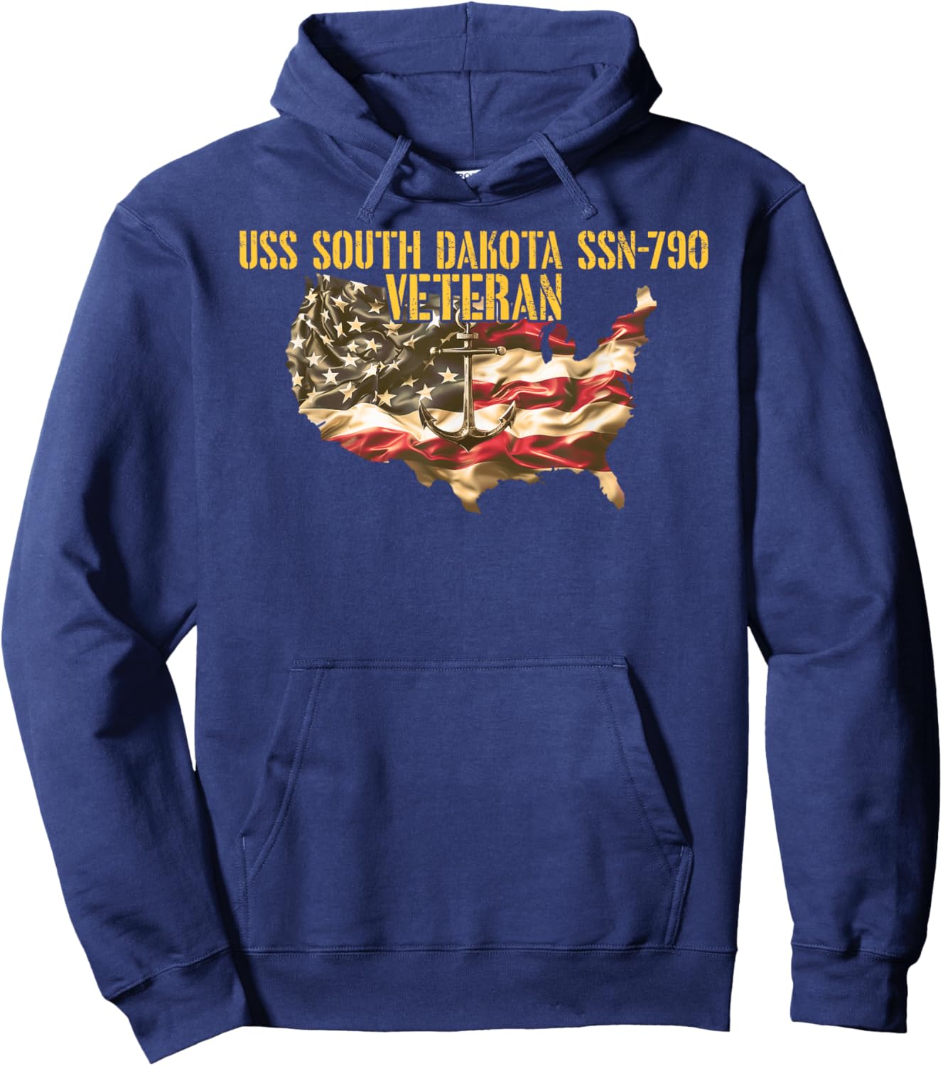 Vintage USS South Dakota SSN-790 Attack Submarine Veteran Hoodie - Hoodie | Navy