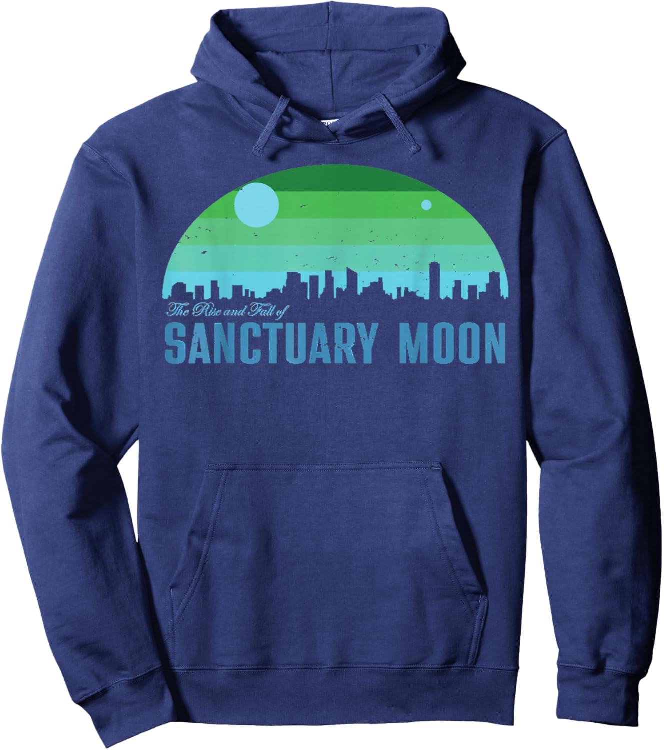 Retro The Rise And Fall Of Sanctuary Moon Hoodie - Hoodie | Navy