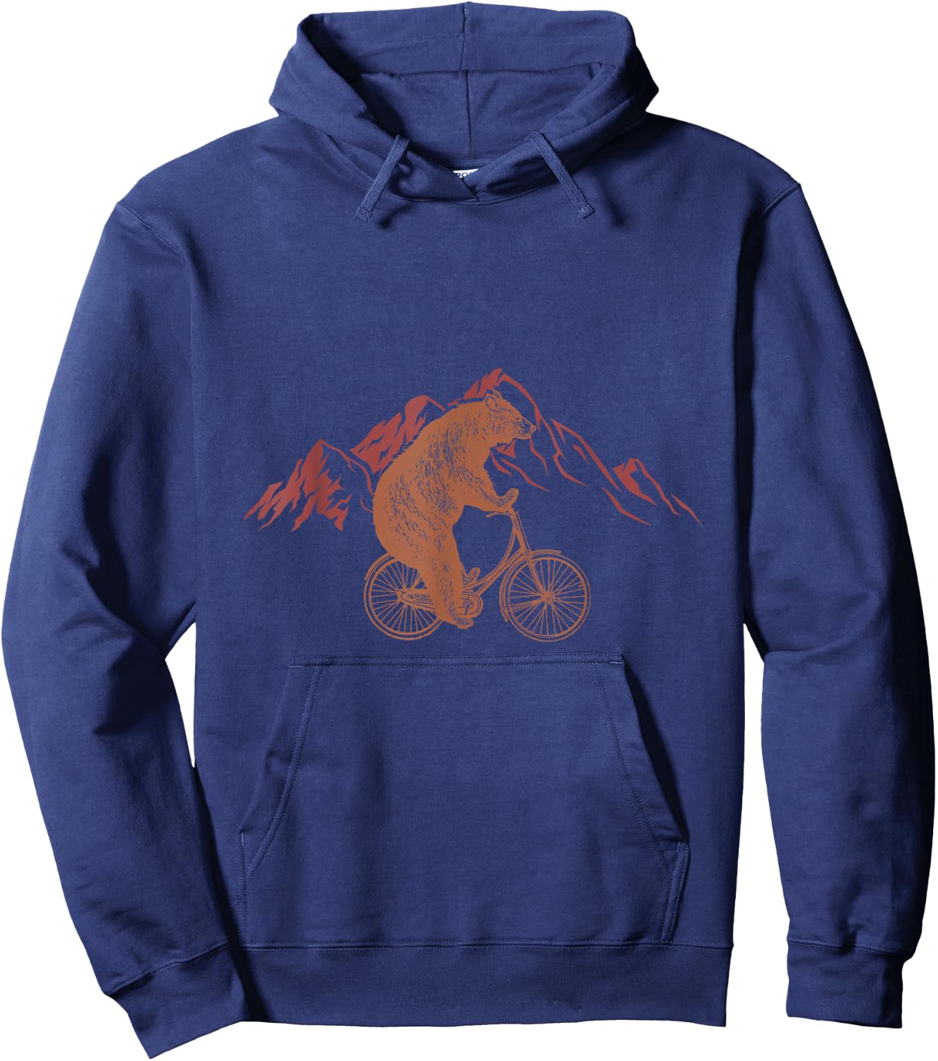 Bear Riding A Bicycle Hoodie - Hoodie | Navy