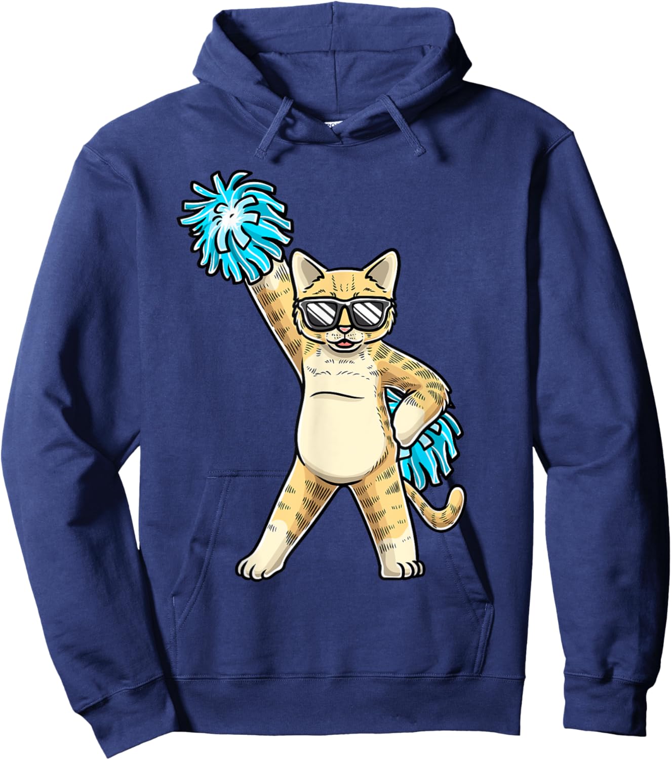 Cheerleading Cat Cheerleader Cheer Flyer Cheerleading Squad Hoodie - Hoodie | Navy