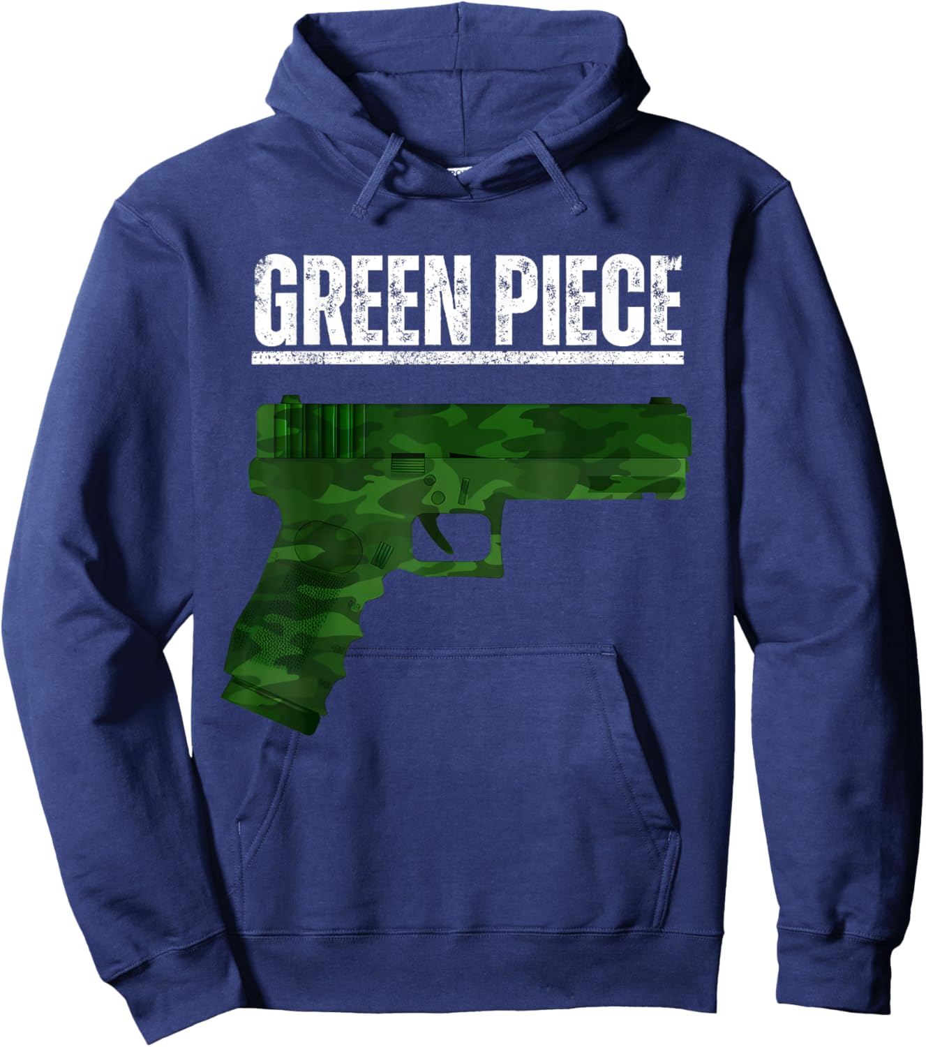 Green Piece Tactical Gun Camo Pistol Design Cool Funny Range Hoodie - Hoodie | Navy