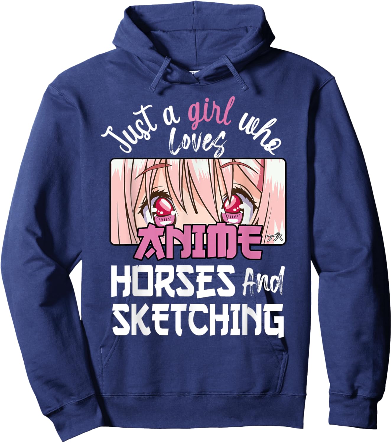 Just A Girl Who Loves Anime, Sketching & Horses Lover Gift Hoodie - Hoodie | Navy