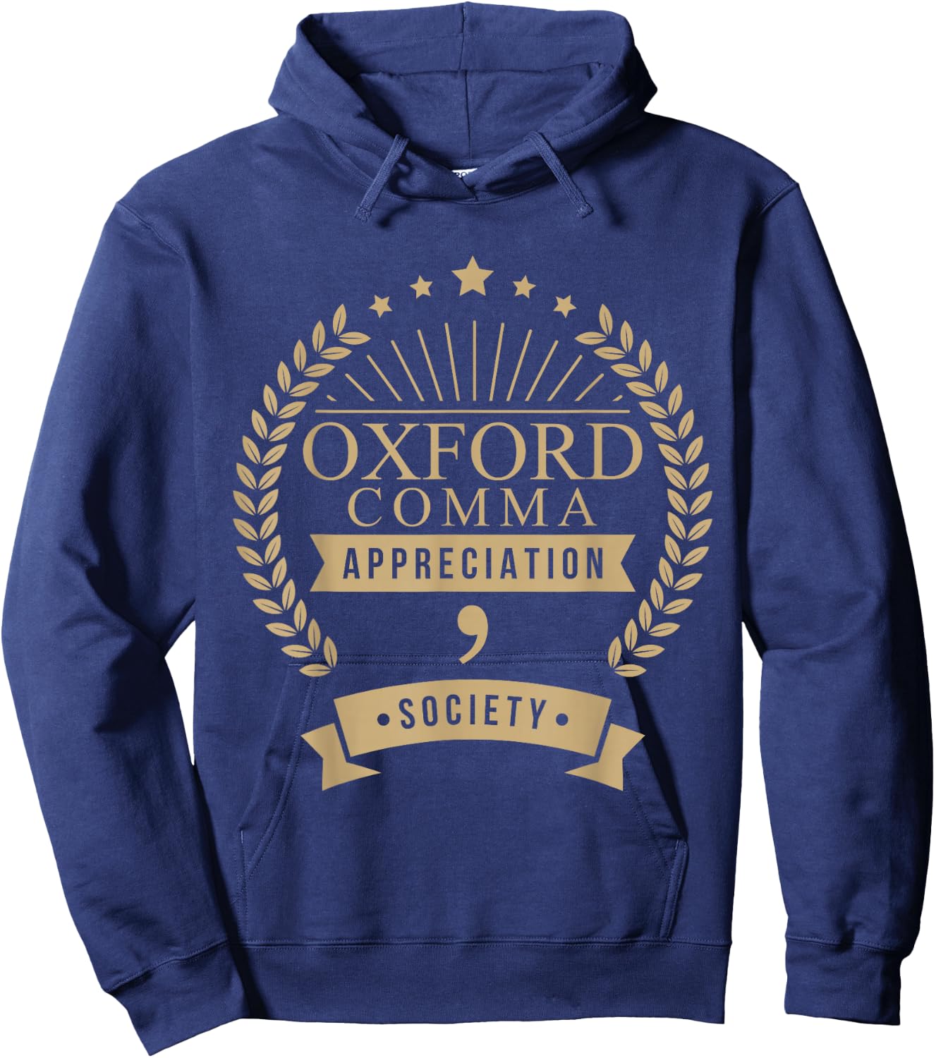 Oxford Comma Appreciation Society Grammar Hoodie - Hoodie | Navy