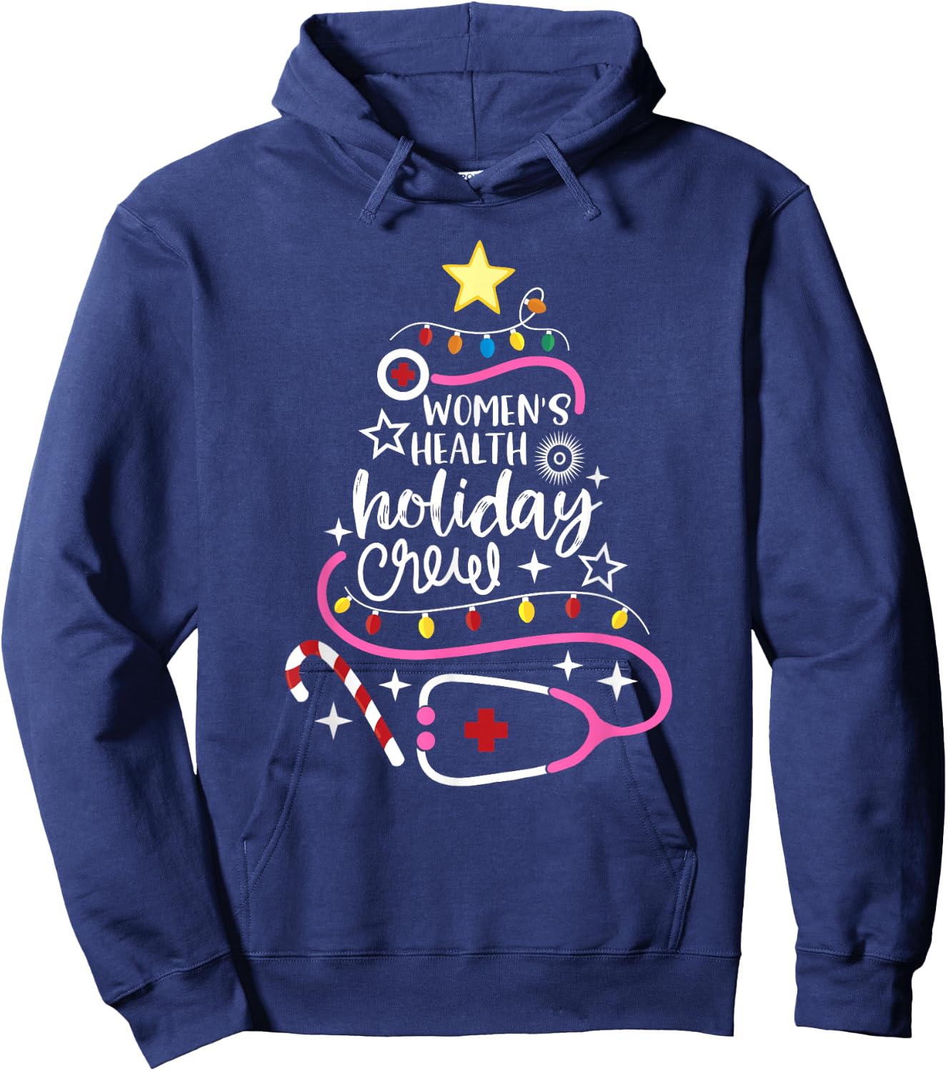 Women's Health Holiday Crew Xmas OB-GYN Nurse Secretary Hoodie - Hoodie | Navy