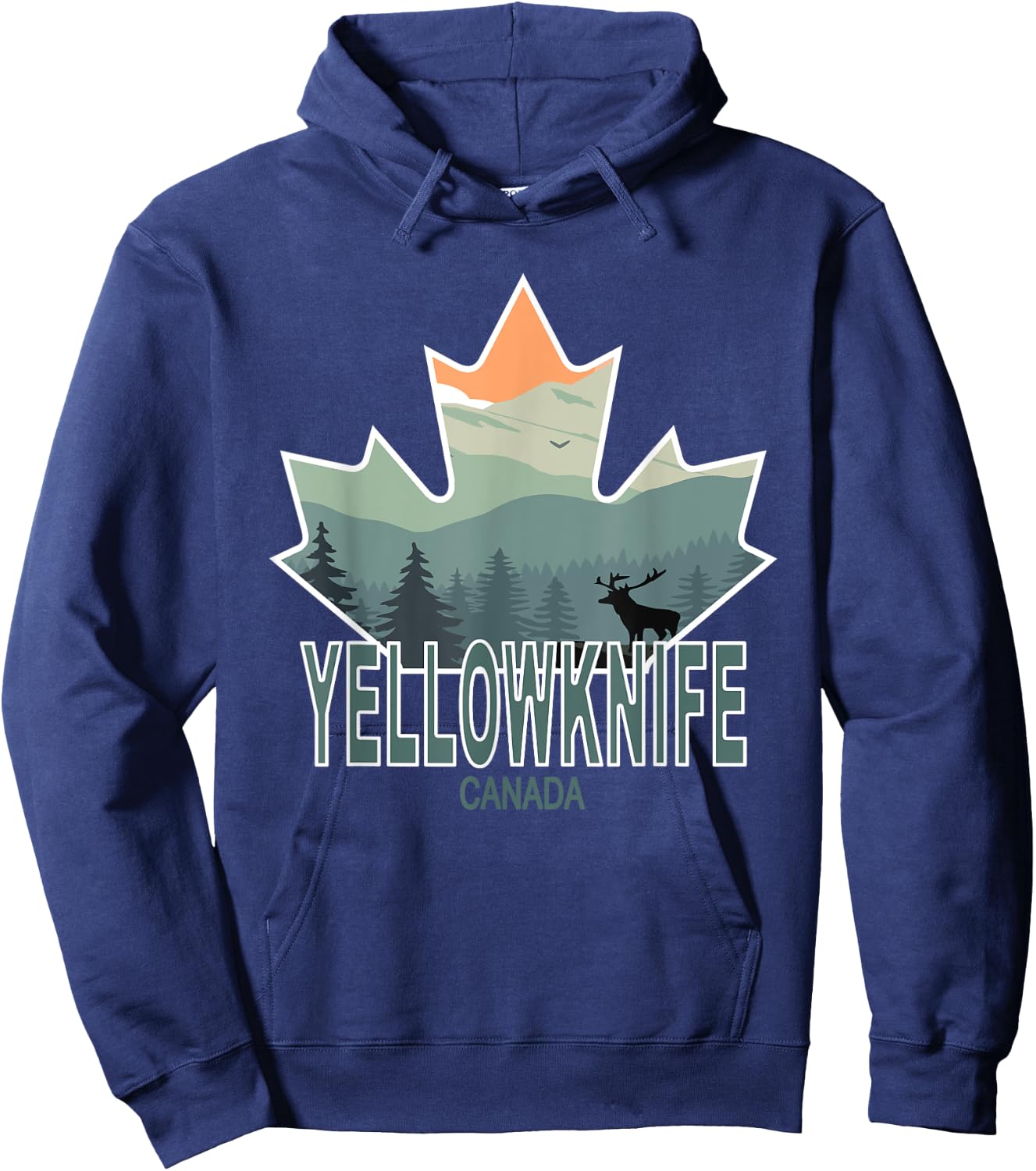 Canadian Flag Wilderness Apparel Yellowknife, Canada Hoodie - Hoodie | Navy
