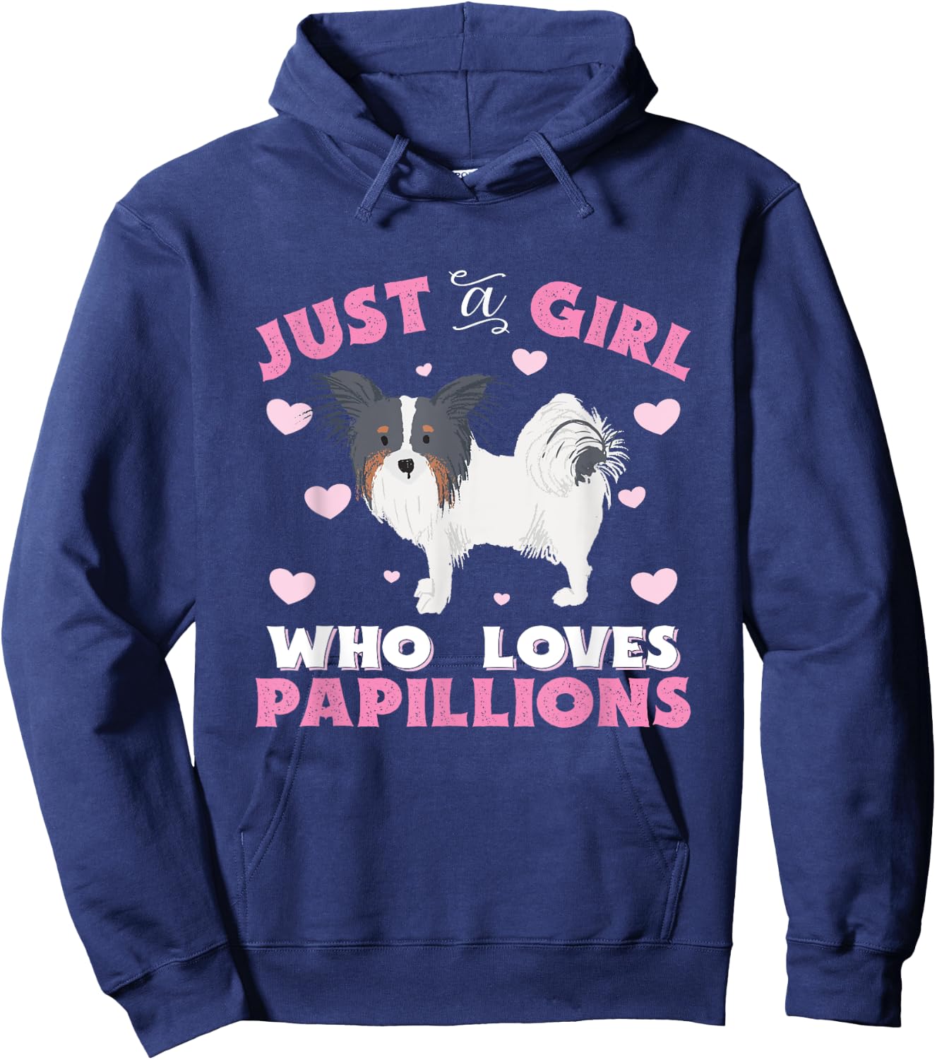 Papillion Just A Girl Who Loves Papillions Gift Hoodie - Hoodie | Navy