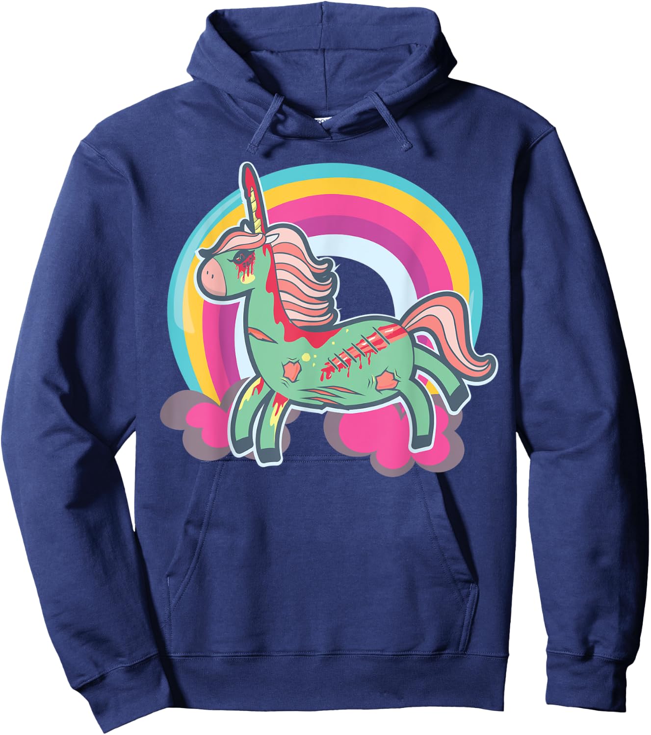 Zombicorn Zombie Unicorn Undead Pastel Halloween Hoodie - Hoodie | Navy