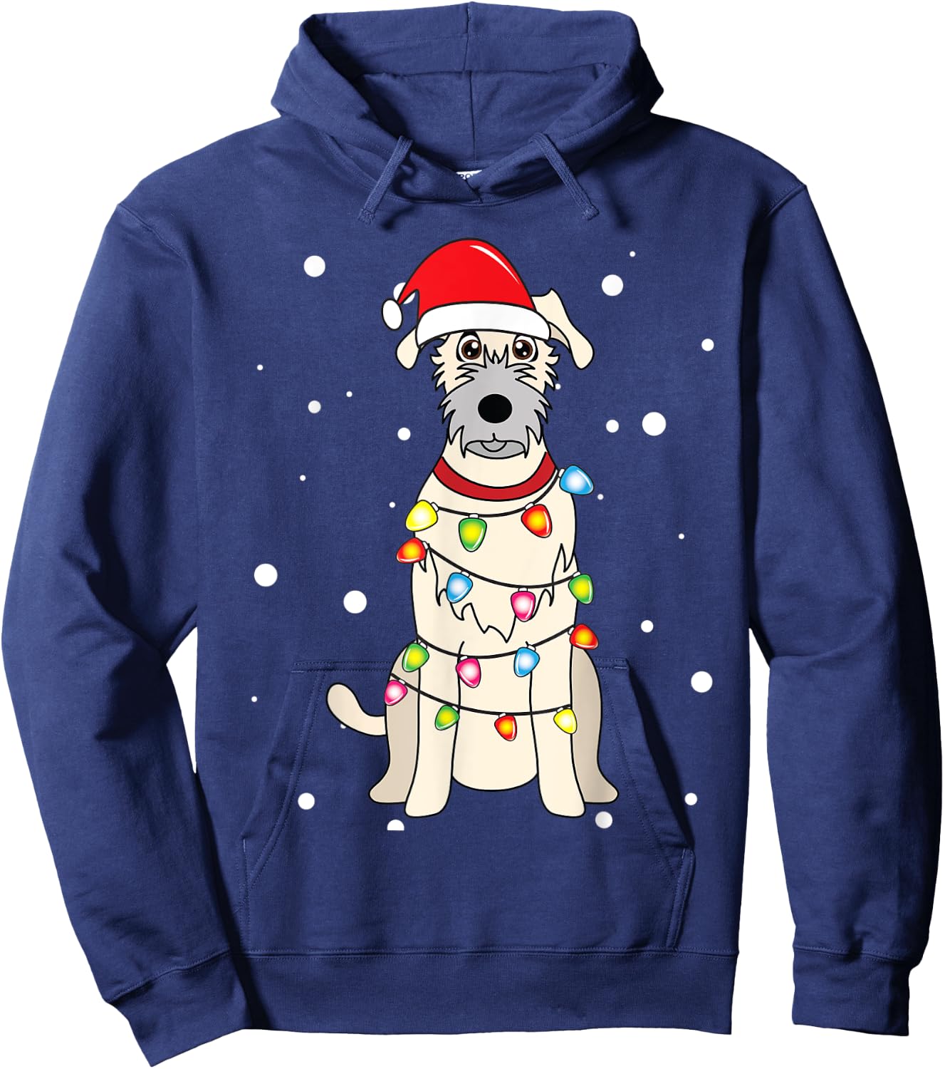 Irish Wolfhound Christmas Mom Dad Dog Gift Women Kids Hoodie - Hoodie | Navy