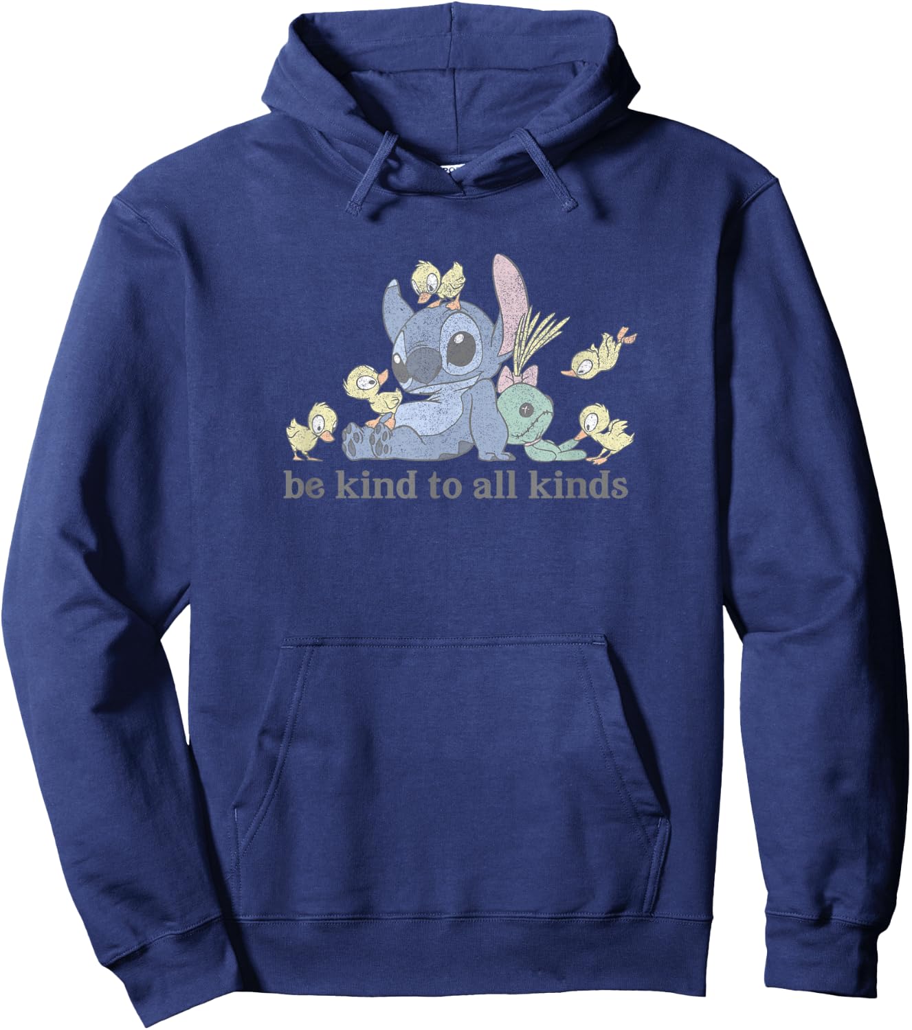 Disney Lilo & Stitch With Ducks Be Kind To All Kinds Hoodie - Hoodie | Navy
