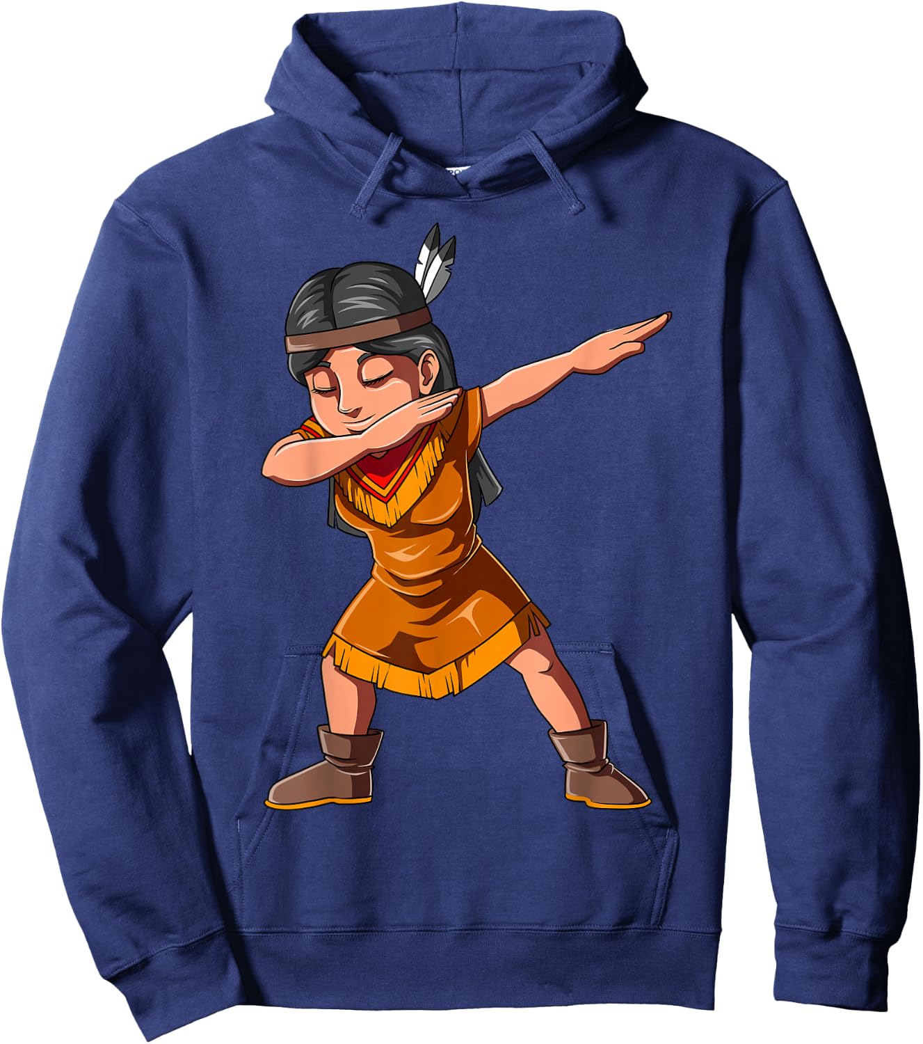 Dabbing Native Girl Dabbing Indian American Native Girl Hoodie - Hoodie | Navy