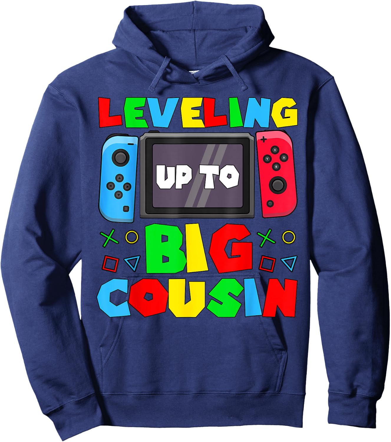 Leveling Up To Big Cousin Shirt Game Controller Kids Toddler Hoodie - Hoodie | Navy
