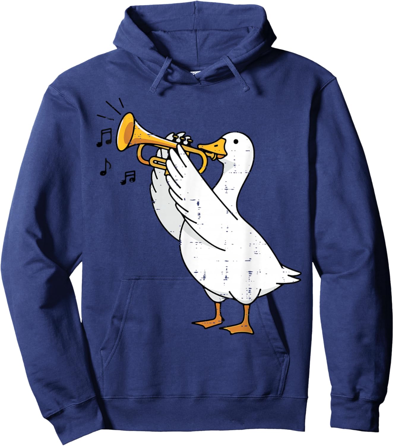 Goose Playing Trumpet Funny Music Animal Lover Men Women Kid Hoodie - Hoodie | Navy