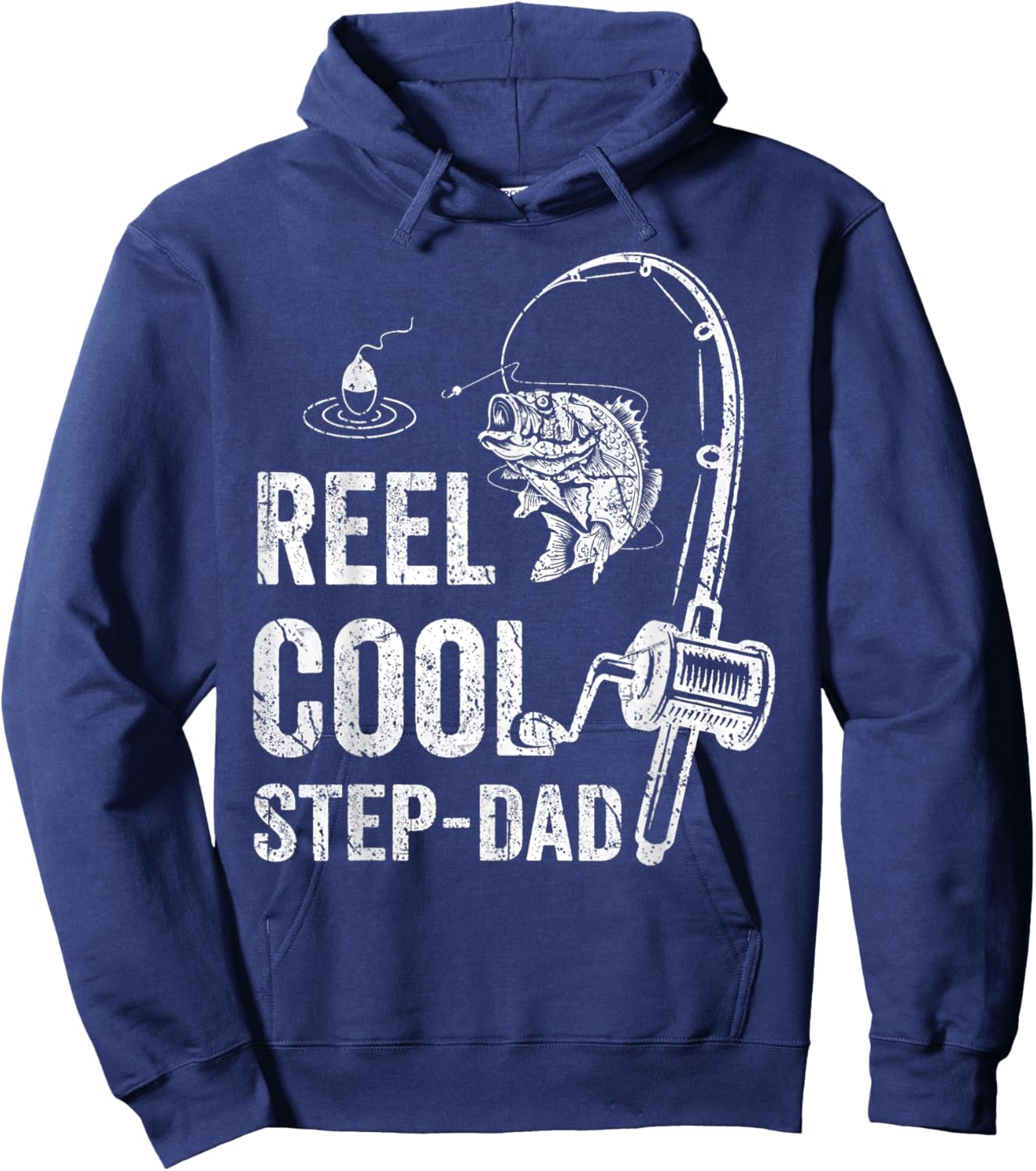 Funny Reel Cool Step-Dad Fishing Father's Day Hoodie - Hoodie | Navy
