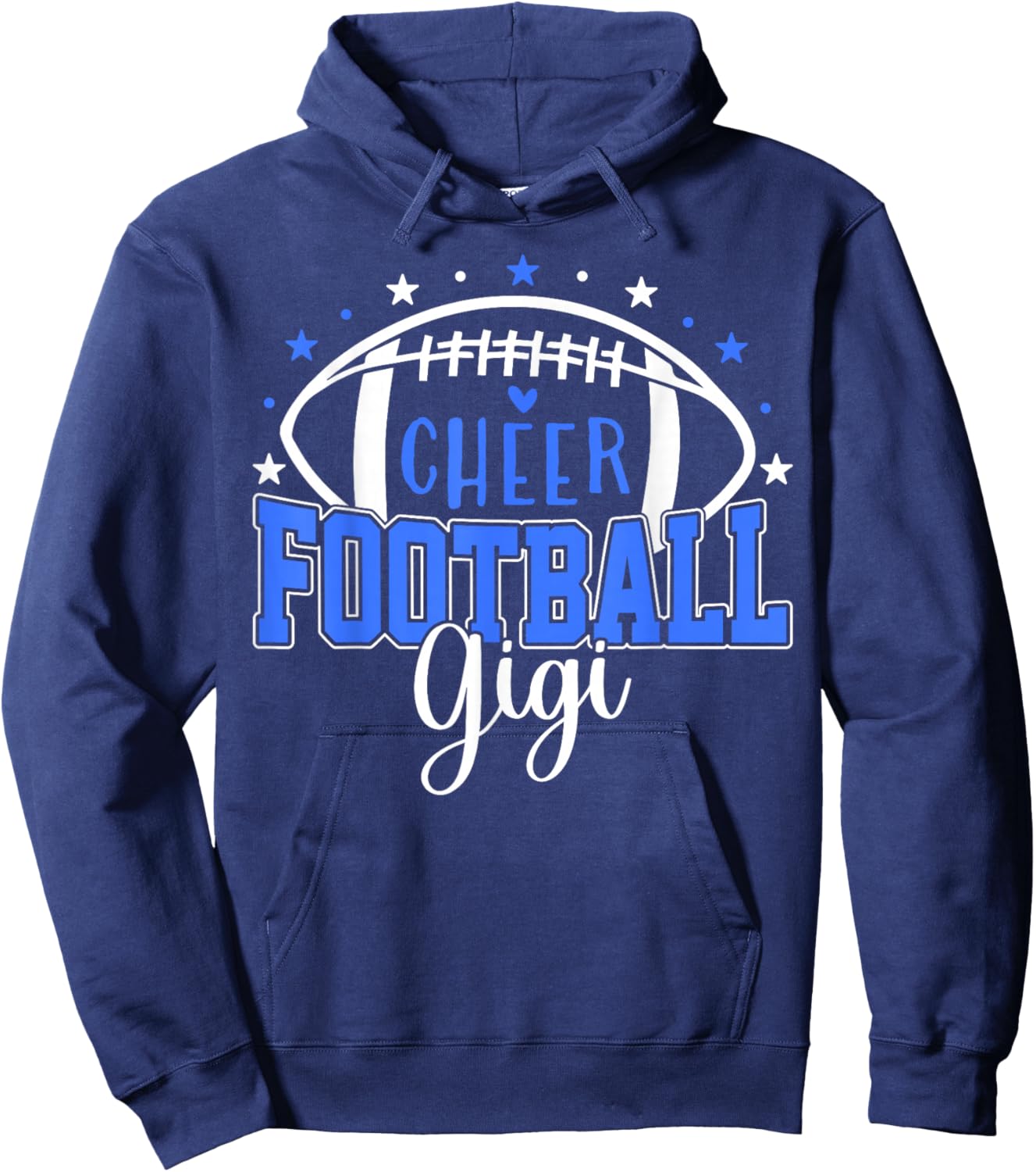 Football Cheer Gigi Nana Biggest Fan Blue Cute Team Colors Hoodie - Hoodie | Navy