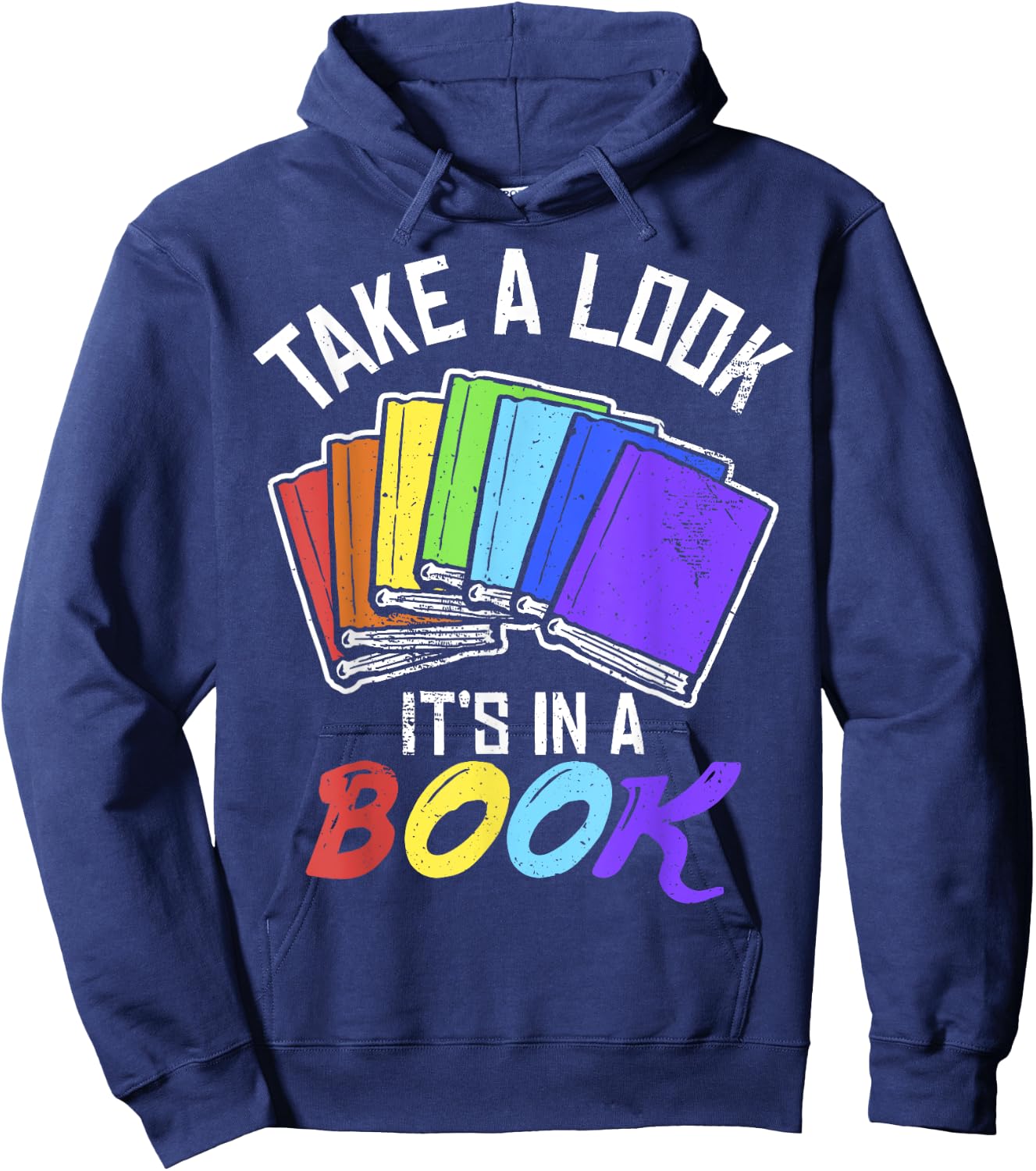 Love Reading Love Rainbows Gift Retro Rainbow Design design Hoodie - Hoodie | Navy