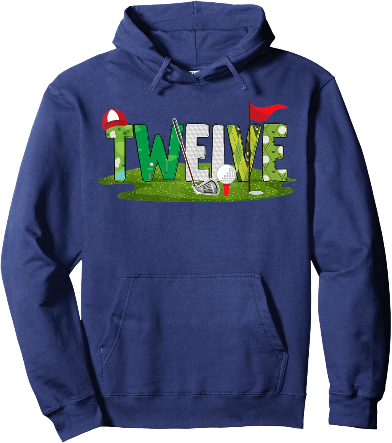 12th Birthday Golf Theme 12 Year Old Kids Sport Party Hoodie - Hoodie | Navy