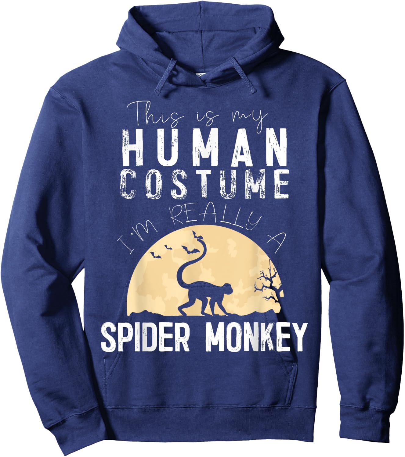 Halloween Human Costume Spider Monkey Creepy Horror Hoodie - Hoodie | Navy