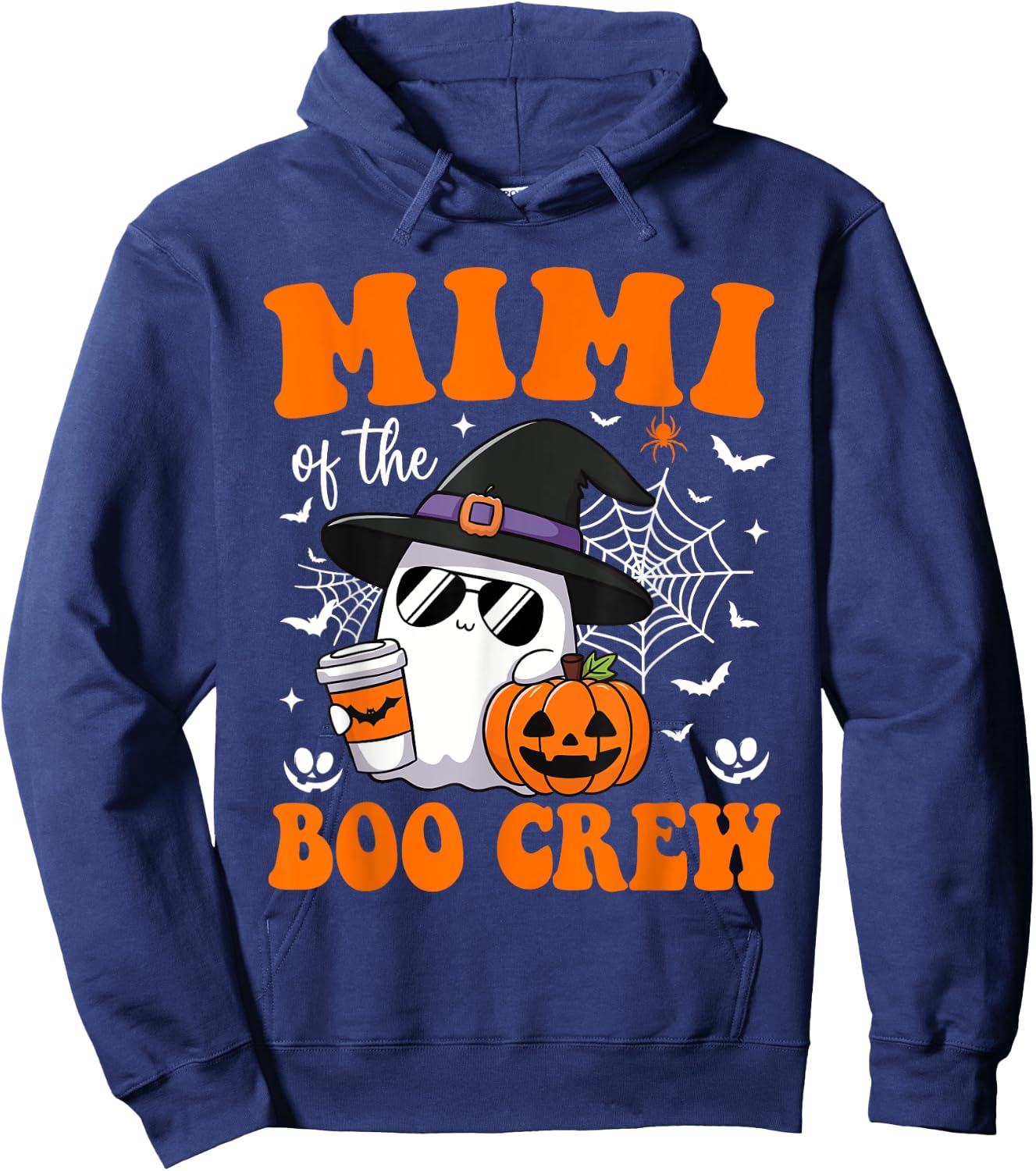Mimi Boo Crew Groovy Ghost Matching Family Halloween Hoodie - Hoodie | Navy