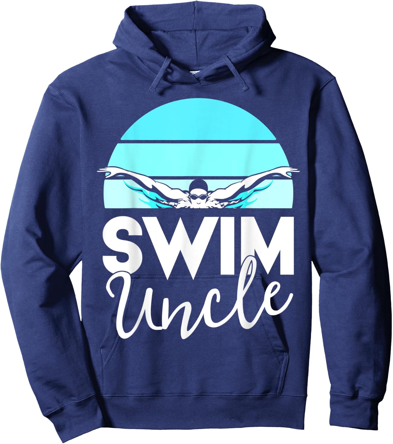 Swim Team Shirt Uncle School Swimming Meet Swimmer Gift Hoodie - Hoodie | Navy