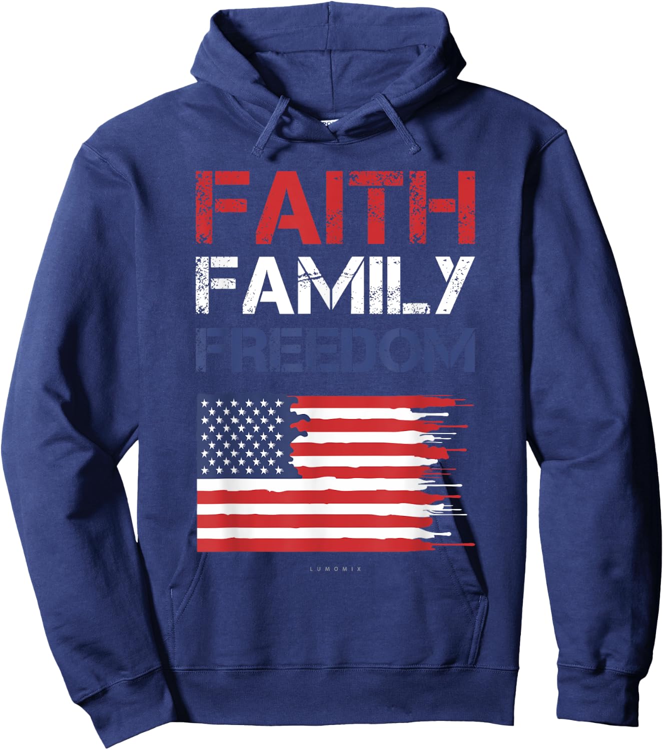 Faith Family Freedom - Patriotic Usa - American Gift Hoodie - Hoodie | Navy