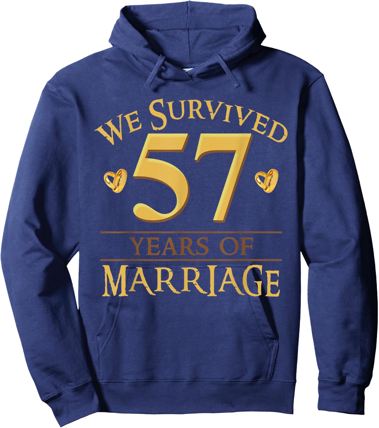 We Survived 57 Years Of Marriage Couple 57th Anniversary Hoodie - Hoodie | Navy
