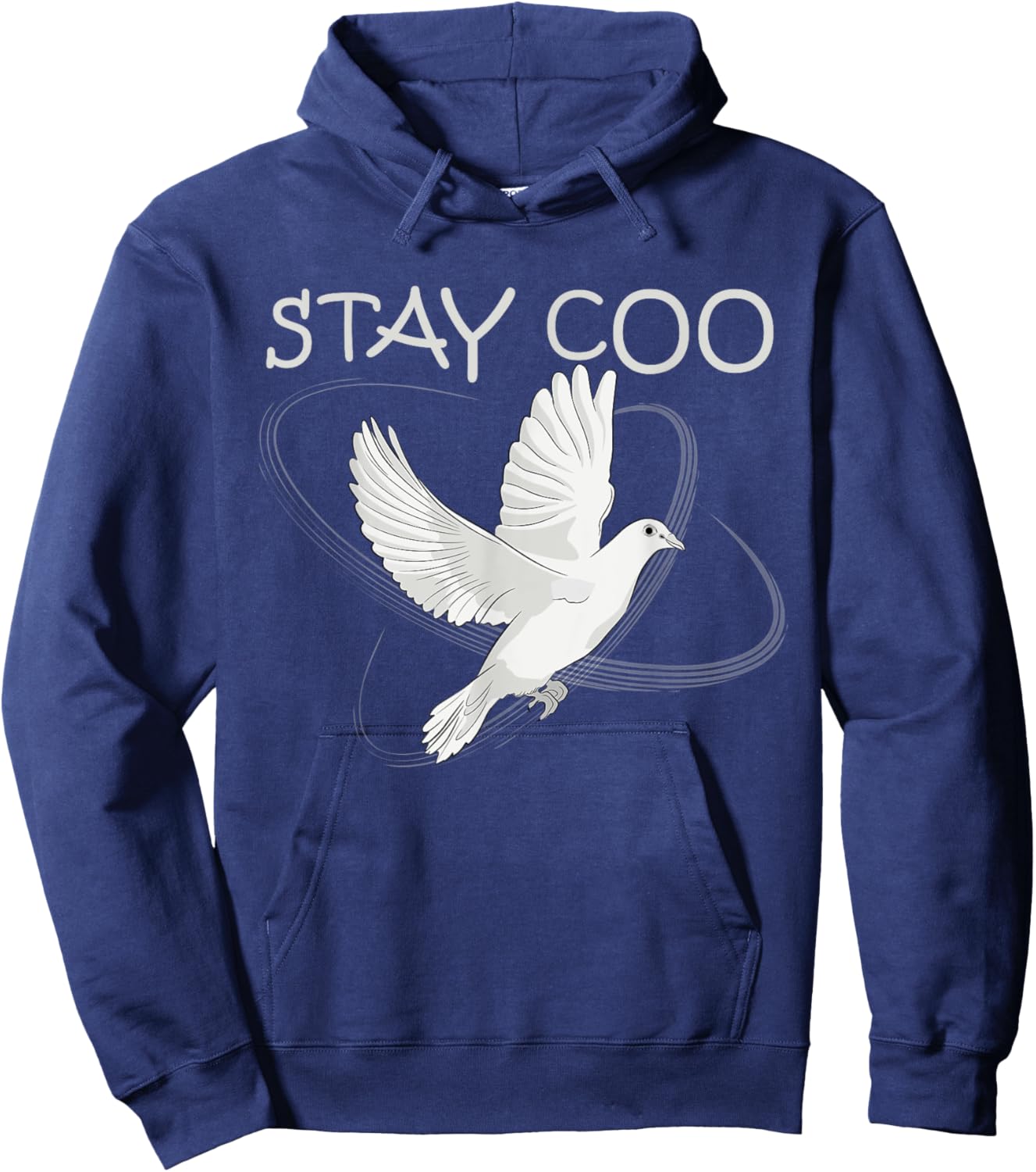 Stay Coo Funny White Pigeon Pun for Bird Lovers Birdwatcher Hoodie - Hoodie | Navy