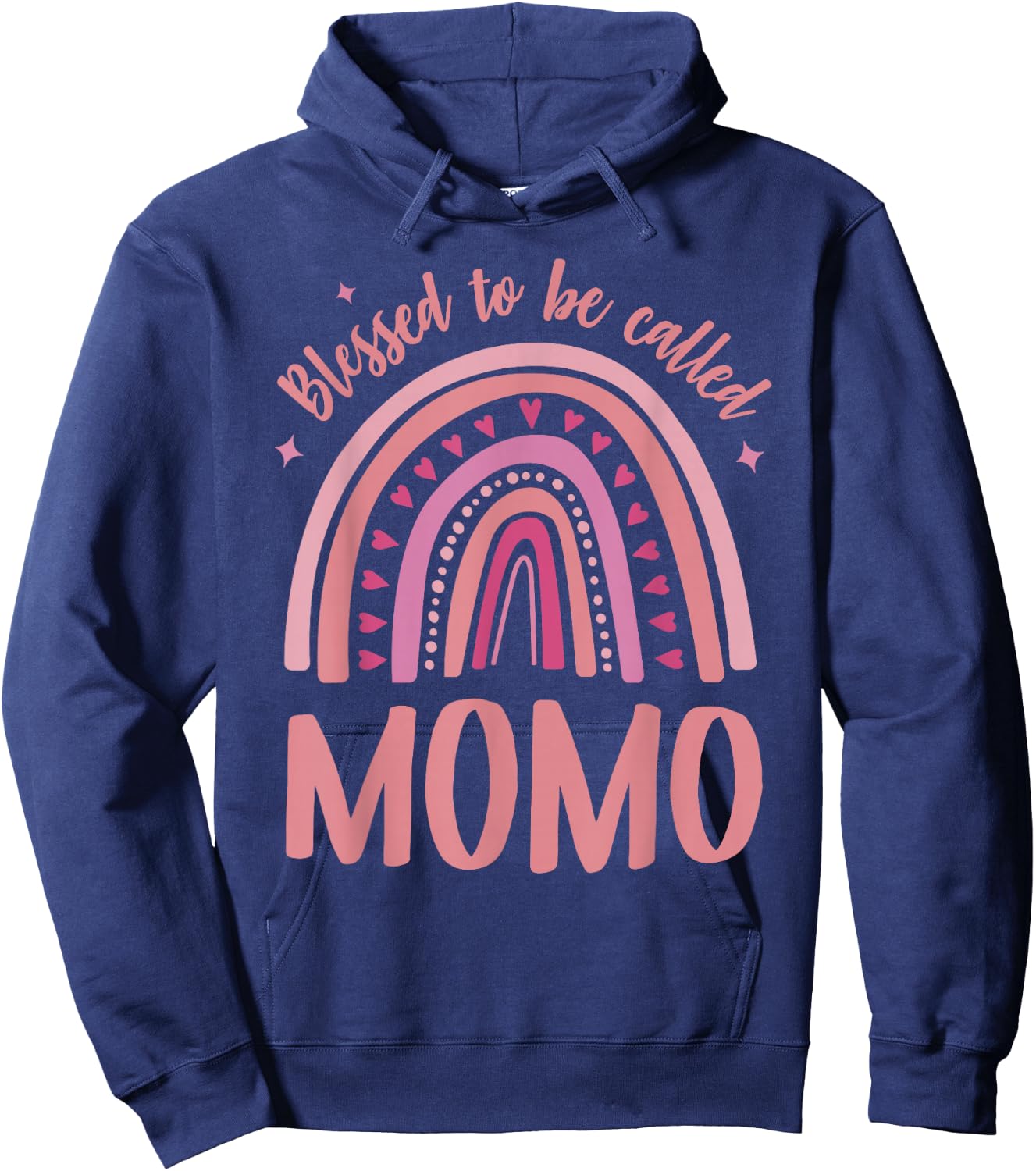 Momo for Grandma Women Mother's Day Blessed Momo Hoodie - Hoodie | Navy