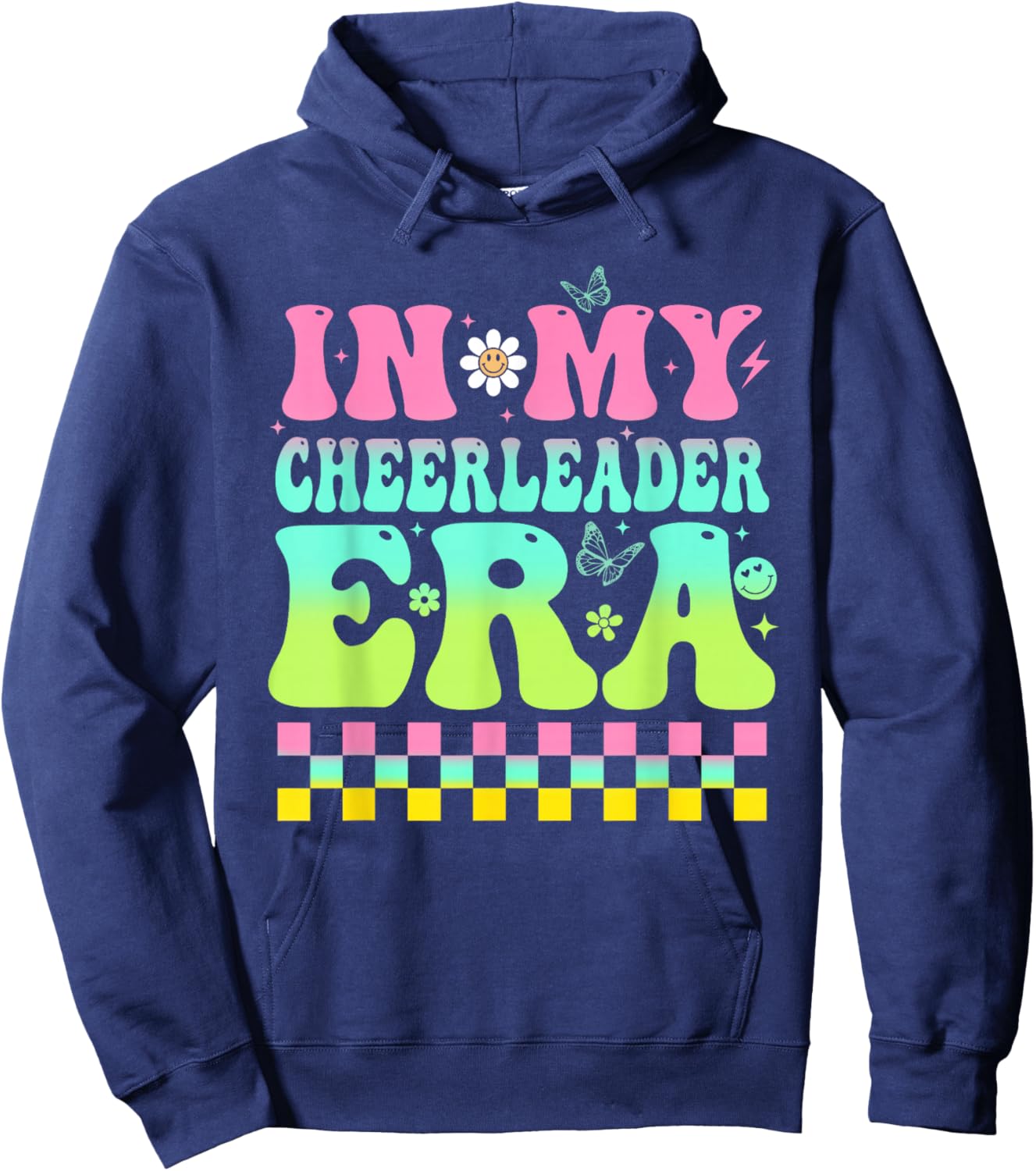 In My Cheerleader Era Women Trendy Cheerleading Football Hoodie - Hoodie | Navy