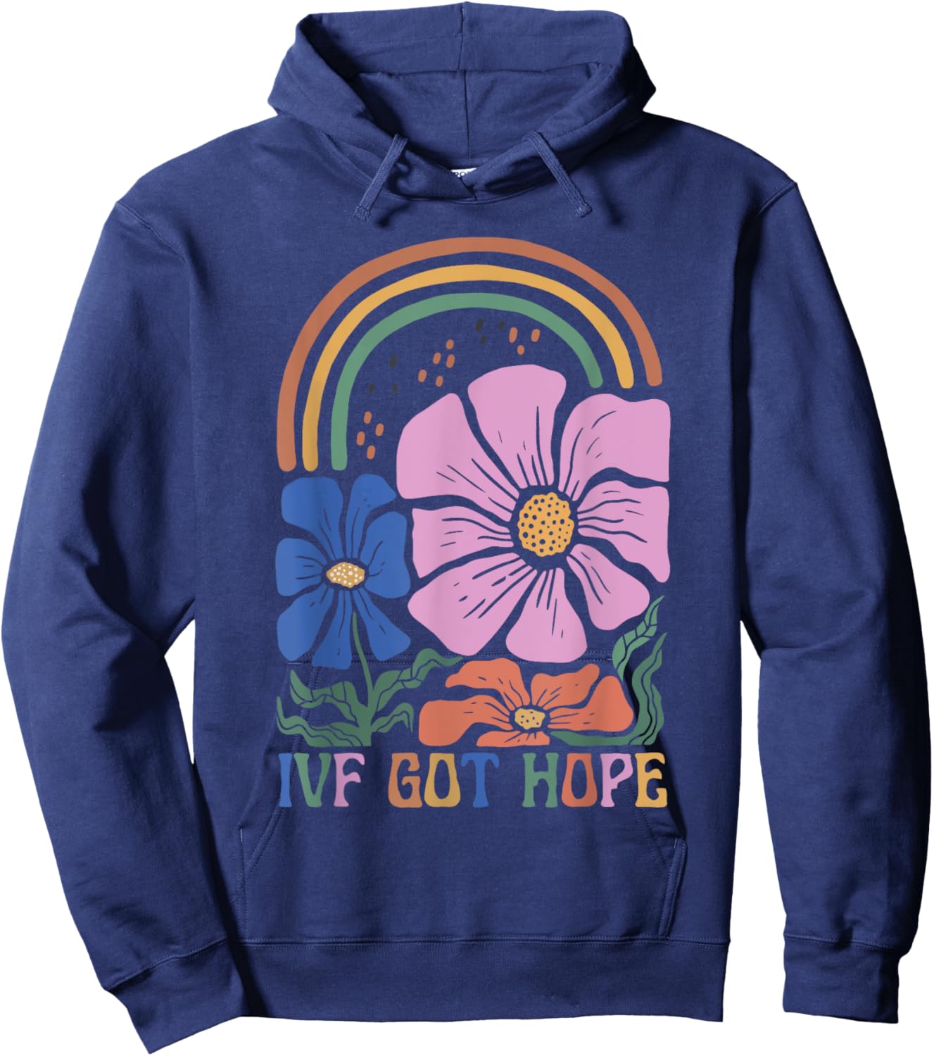 Retro IVF Got Hope Inspiration IVF Mom Fertility Surrogate Hoodie - Hoodie | Navy