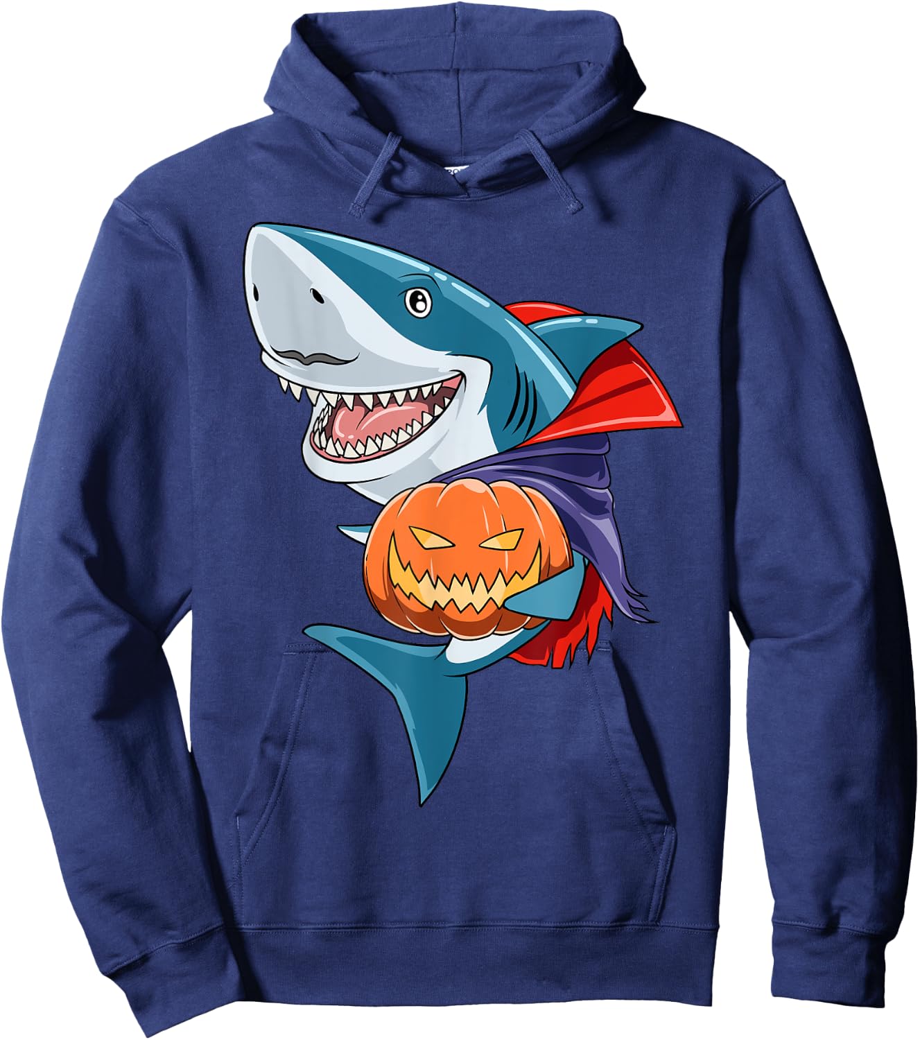 Shark Halloween Shark Lover Gift Pumpkin Shark Halloween Hoodie - Hoodie | Navy