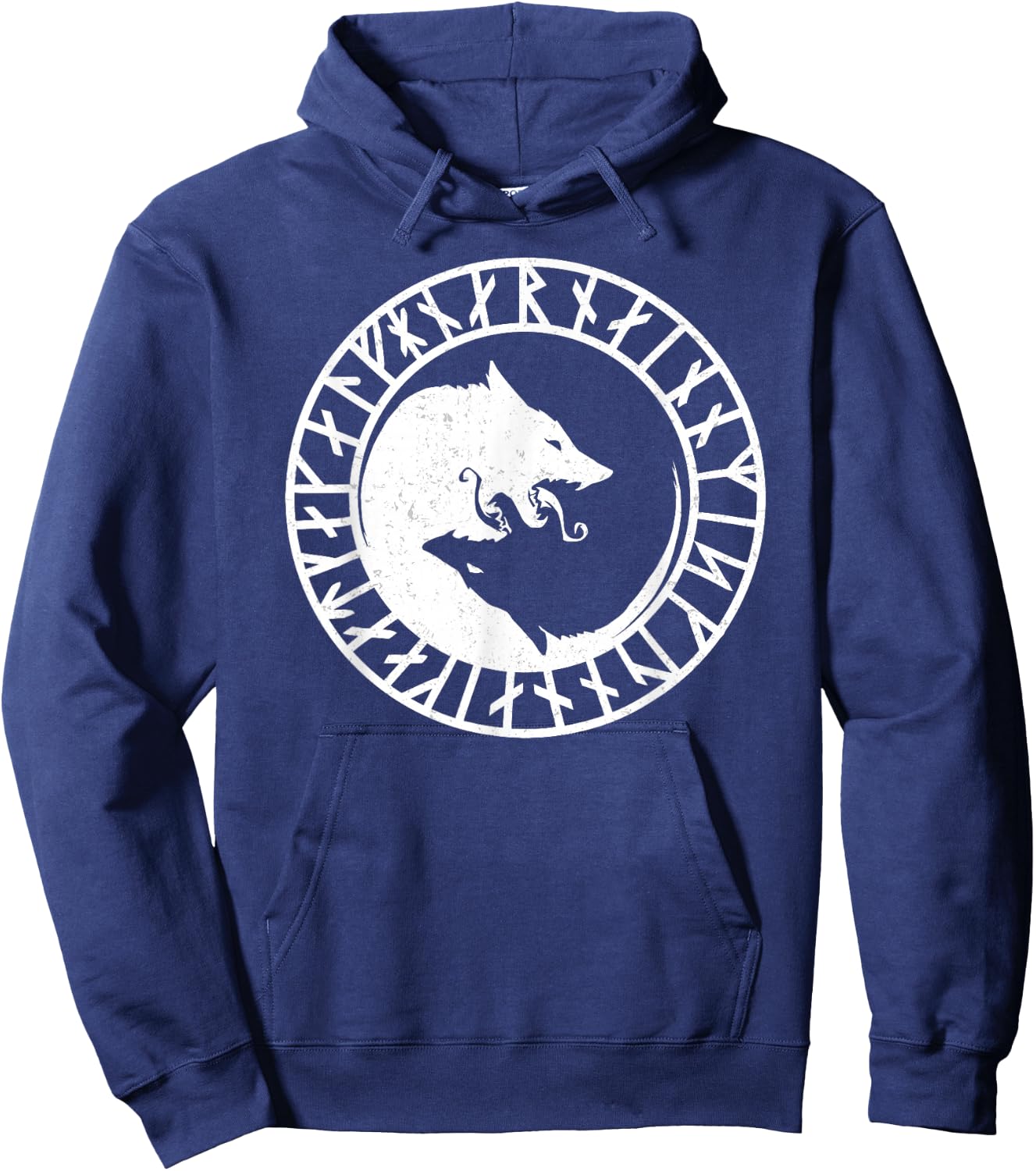 Fenrir Wolf of Odin Norse Nordic Mythology - Vikings Tatoos Hoodie - Hoodie | Navy